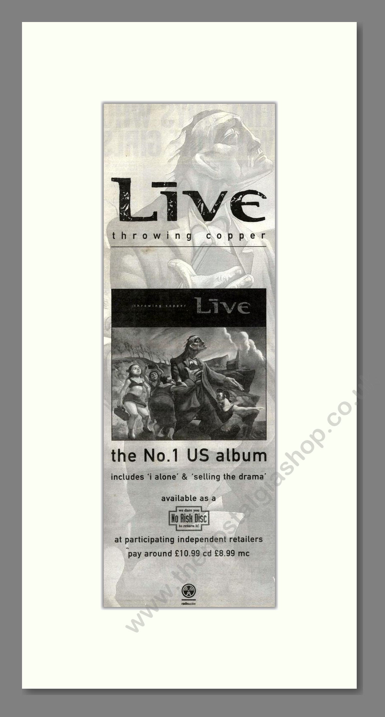 Throwing Copper - Live. Vintage Advert 1995 (ref AD201722)