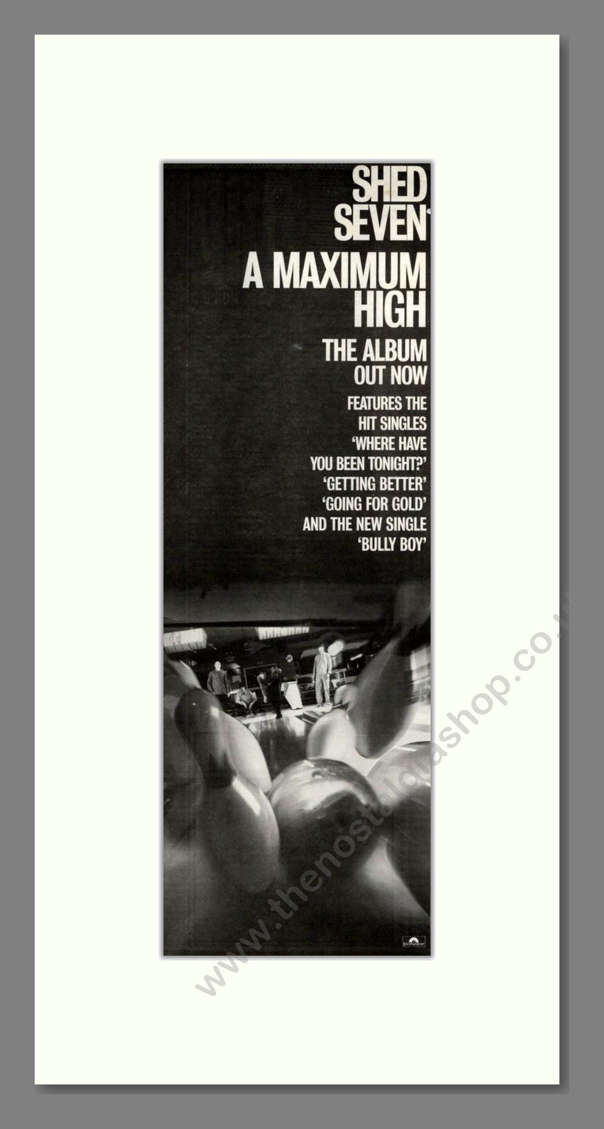 Shed Seven - A Maximum High. Vintage Advert 1996 (ref AD201728)