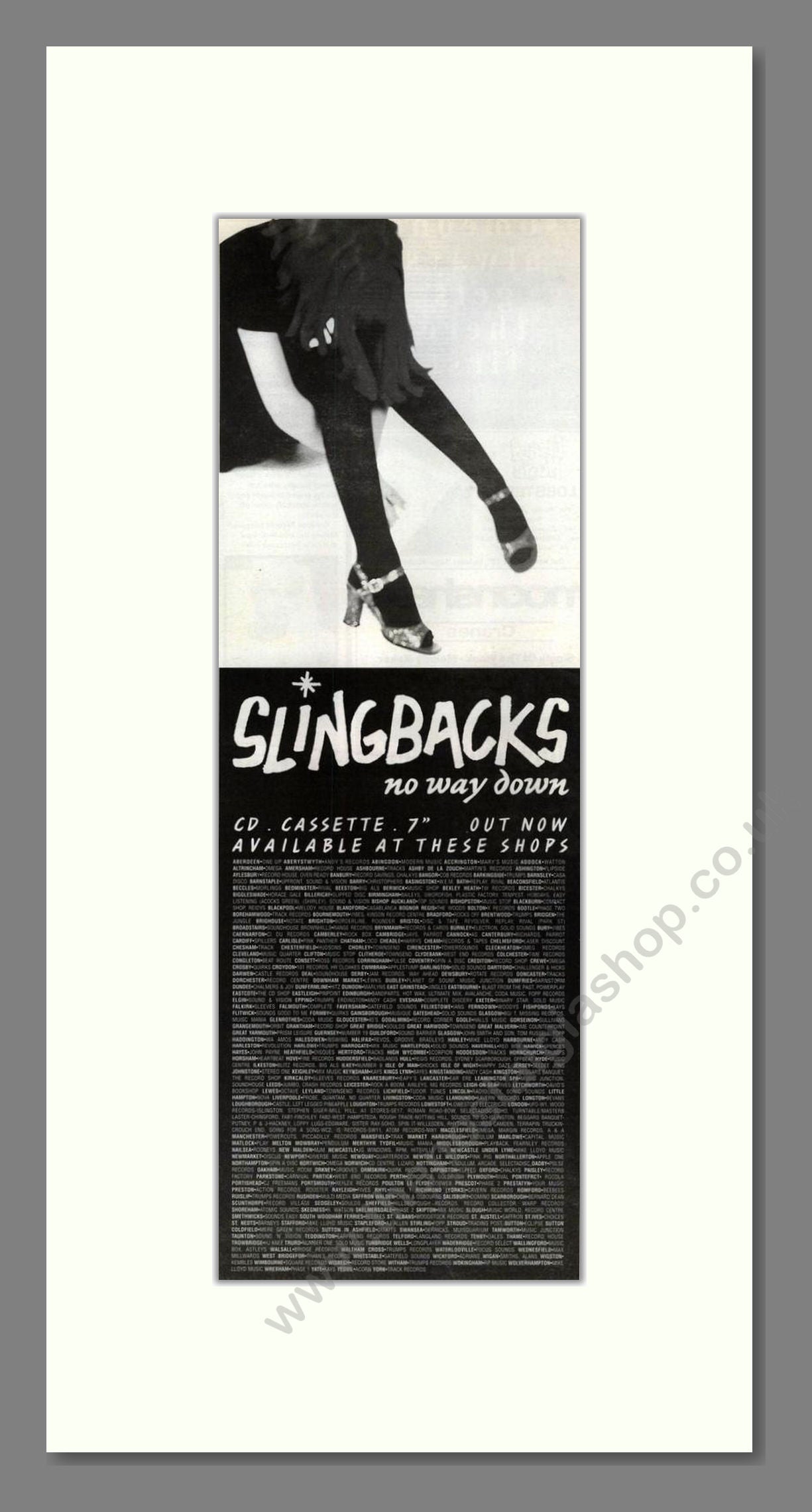 Slingbacks - No Way Down. Vintage Advert 1996 (ref AD201769)