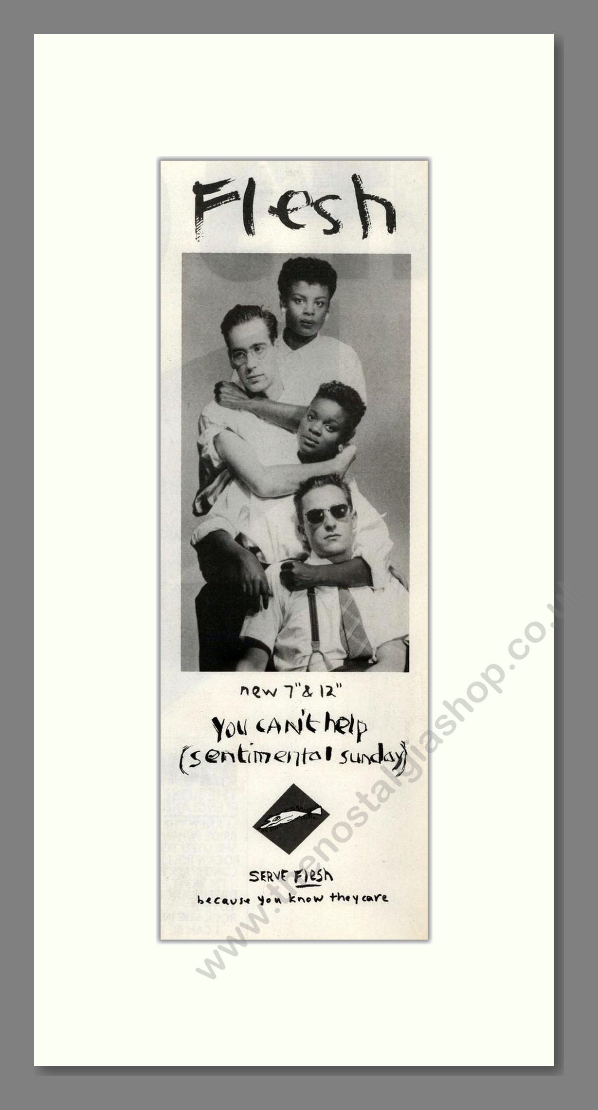 Flesh - You Can't Help. Vintage Advert 1985 (ref AD201796)