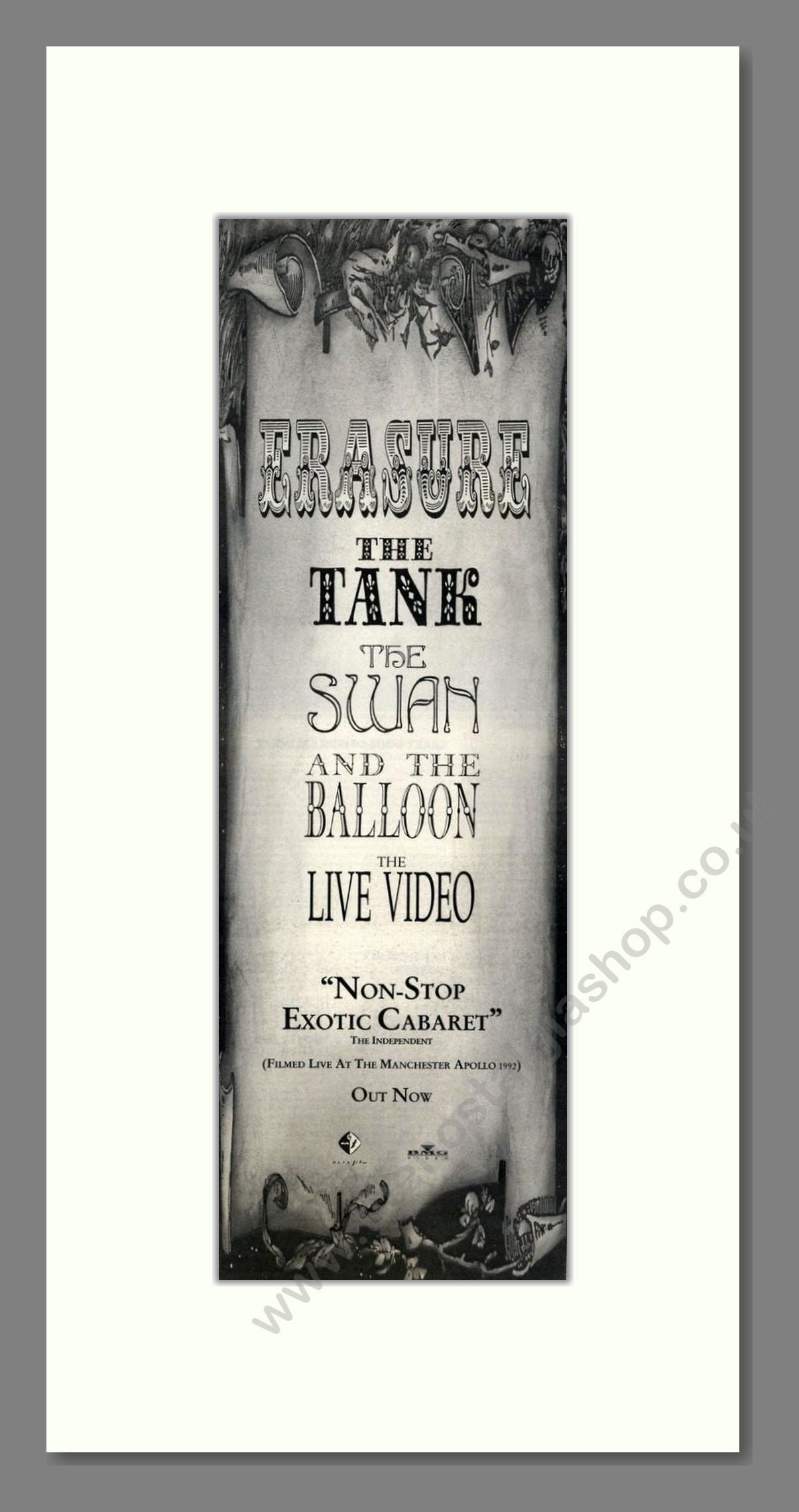 Erasure - The Tank The Swan And The Balloon. Vintage Advert 1993 (ref AD201867)