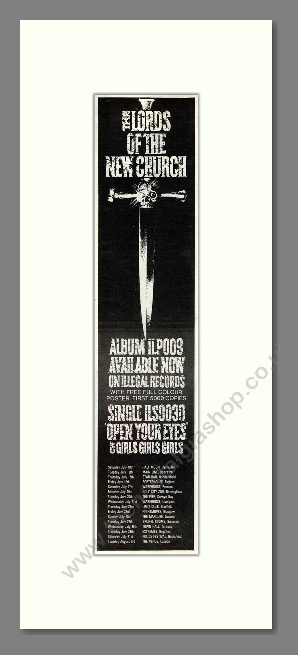 Lords Of The New Church (The) - Album ILP003. Vintage Advert 1982 (ref AD201889)