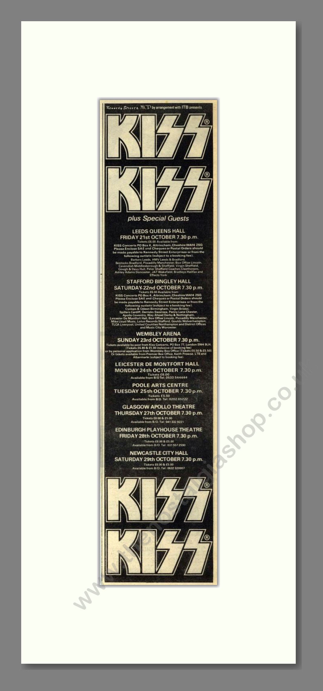 Kiss - UK Tour. Vintage Advert 1983 (ref AD201895)