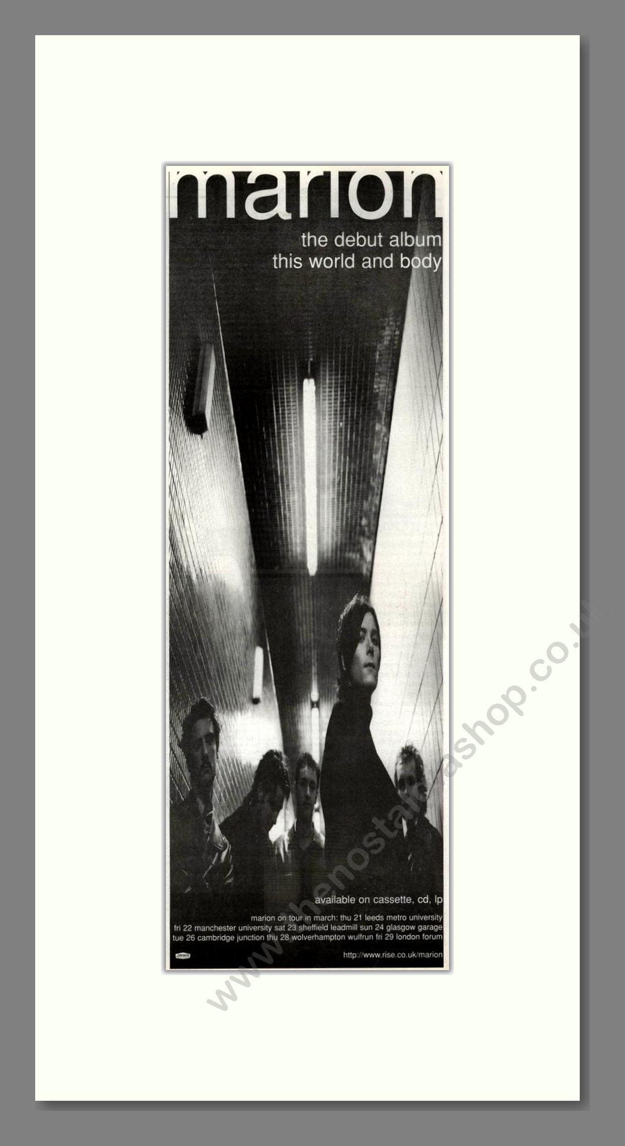 Marion - This World And Body. Vintage Advert 1996 (ref AD201931)