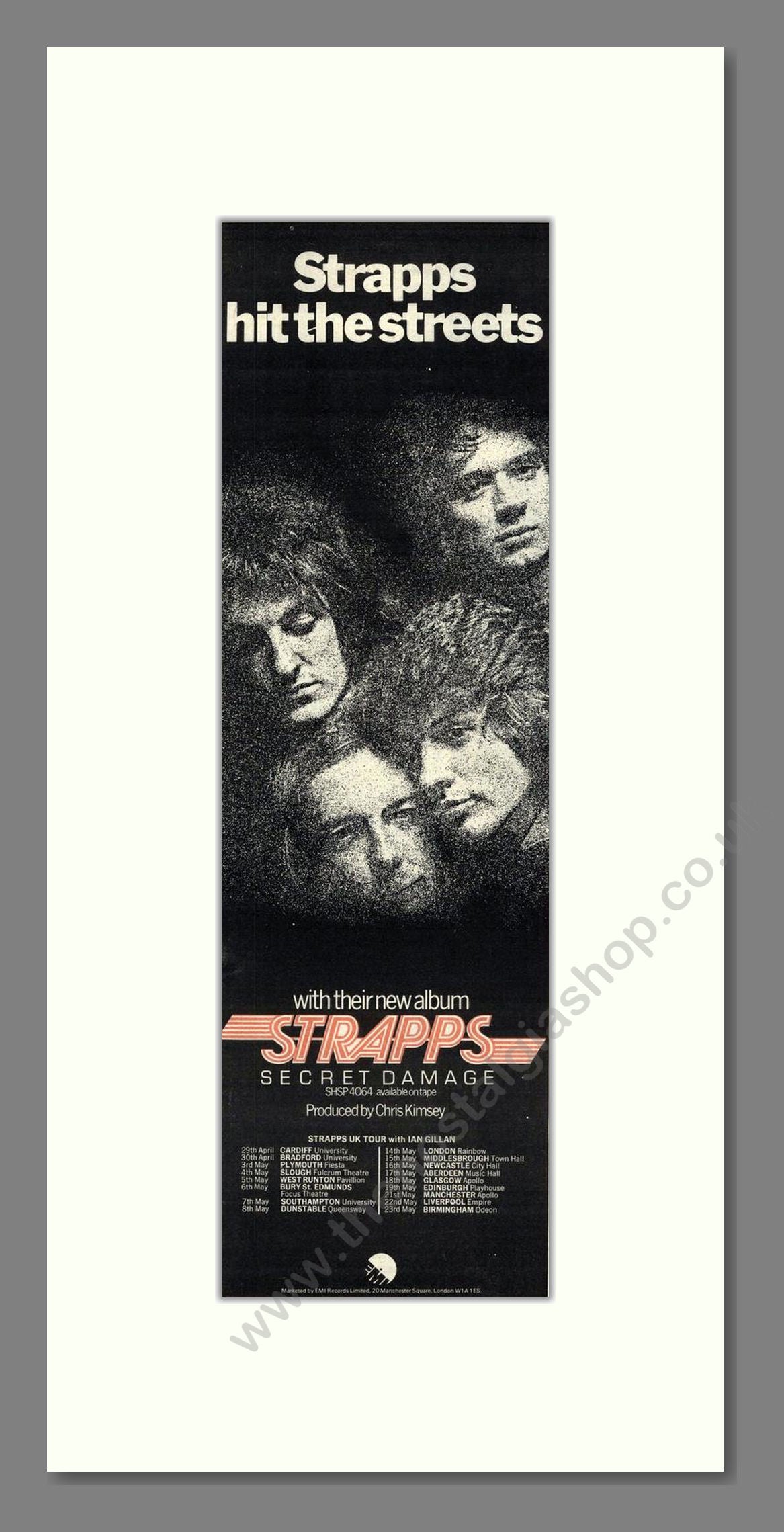 Strapps - Secret Damage. Vintage Advert 1977 (ref AD201953)
