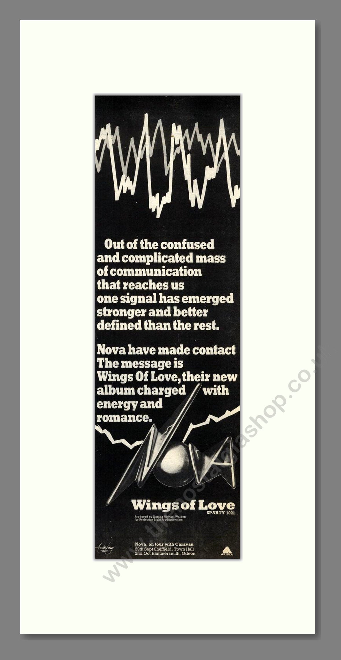Nova - Wings Of Love. Vintage Advert 1977 (ref AD201977)