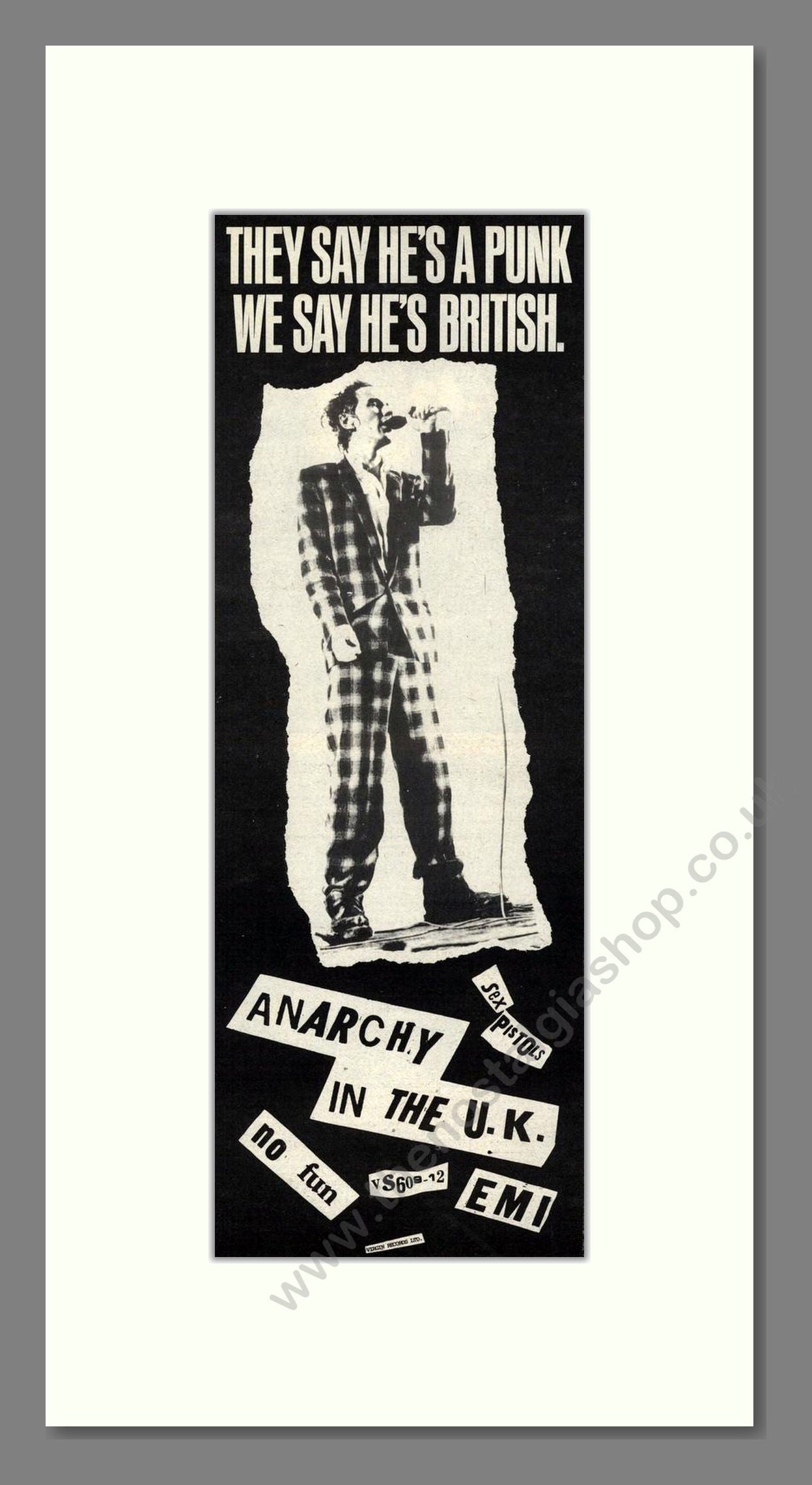 Sex Pistols - Anarchy In The UK. Vintage Advert 1983 (ref AD201996)