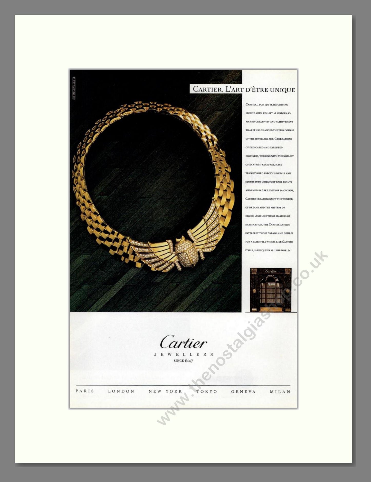 Cartier - Gold Necklace. Vintage Advert 1990 (ref AD68012)