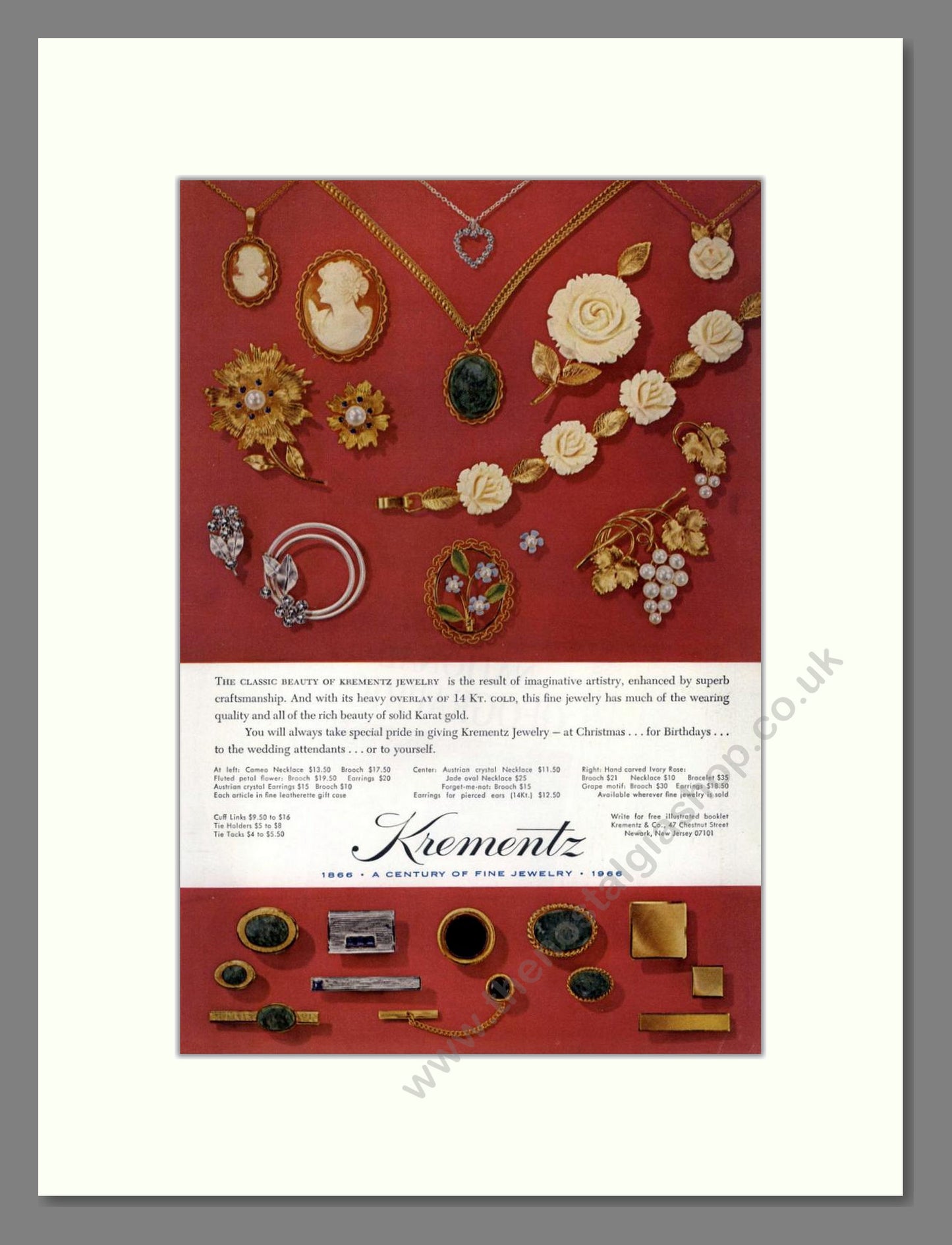Krementz - Classic Beauty. Vintage Advert 1966 (ref AD68025)