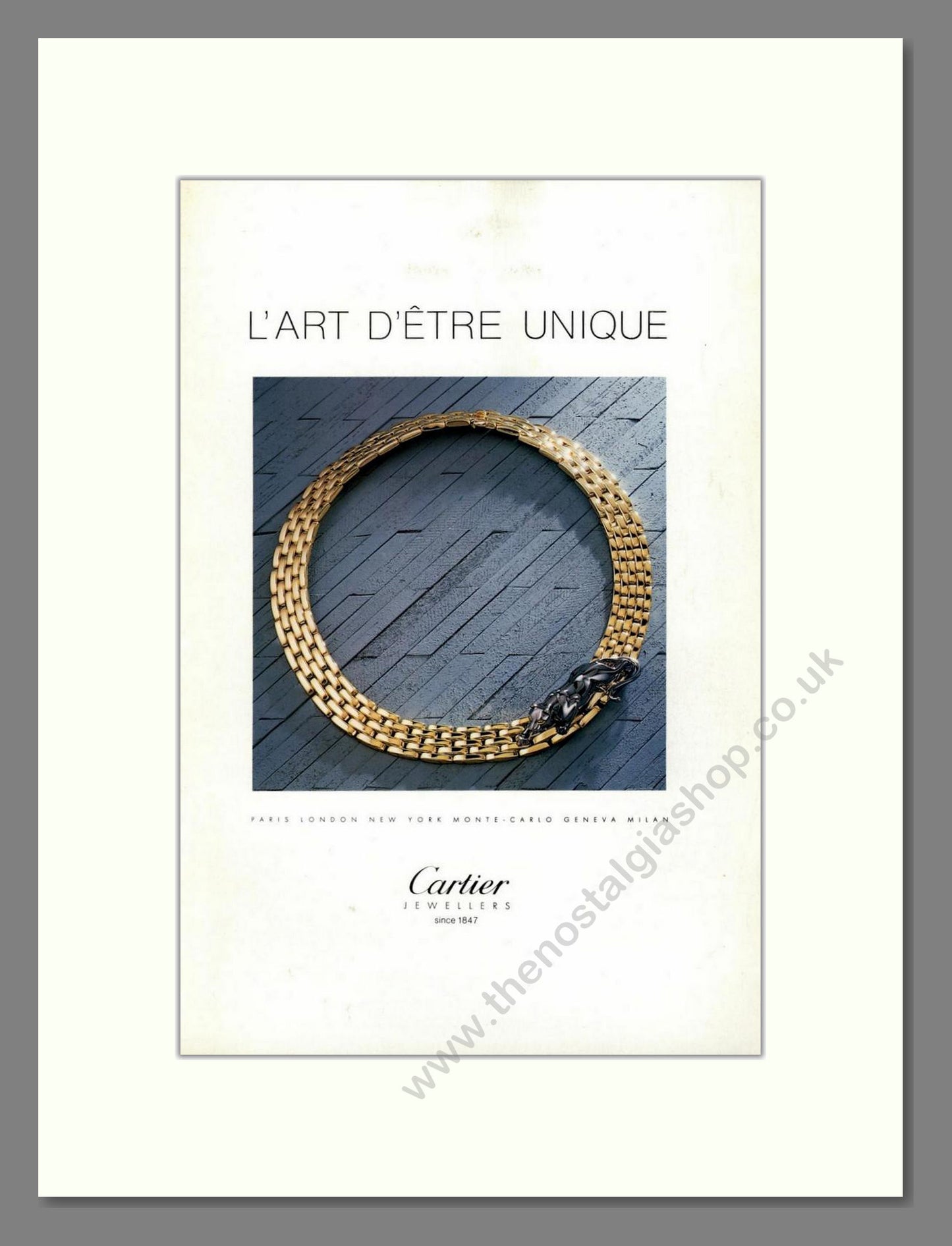 Cartier - L'Arte D'Etre Unique. Vintage Advert 1987 (ref AD68031)
