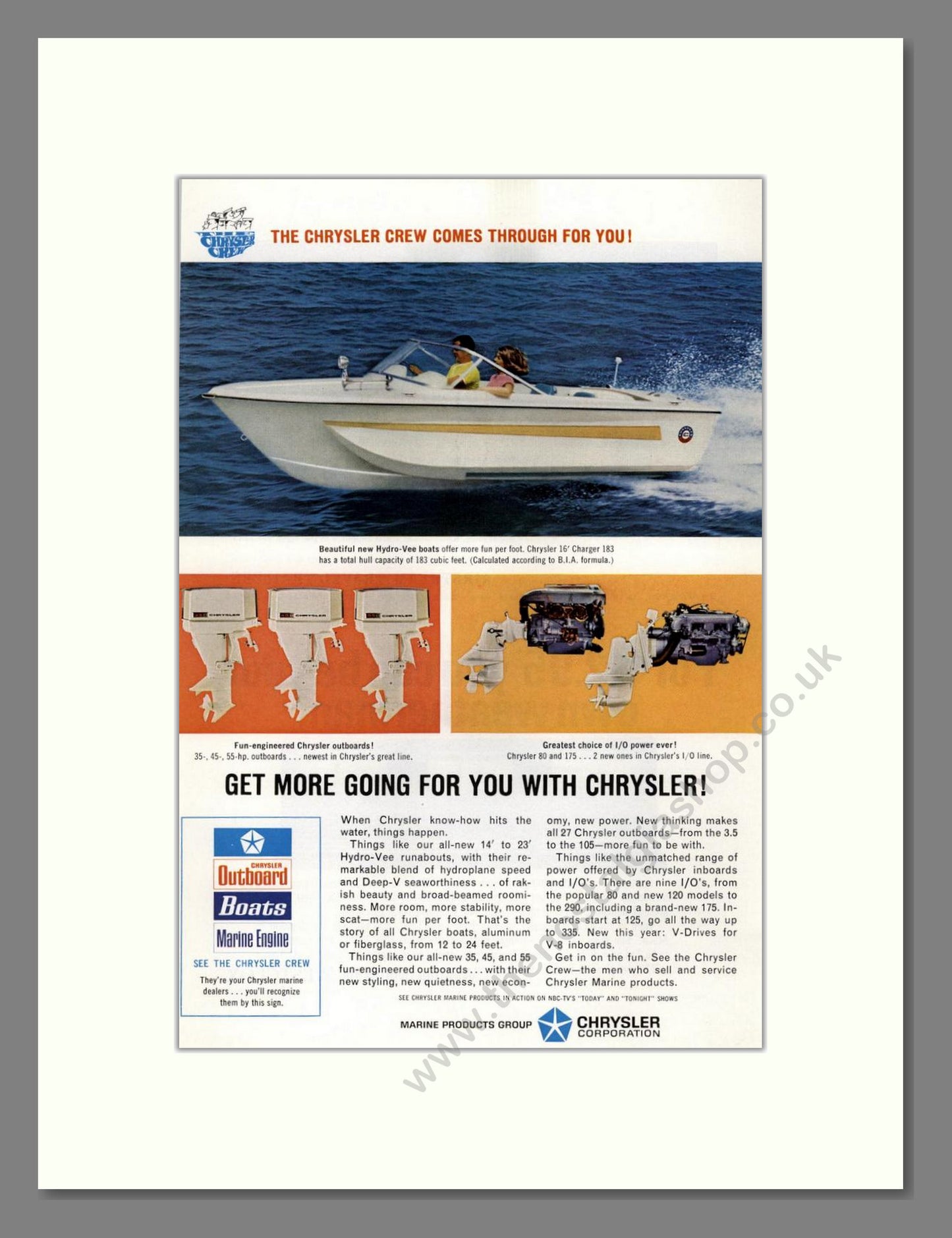 Chrysler - Outboard Motor. Vintage Advert 1967 (ref AD68076)