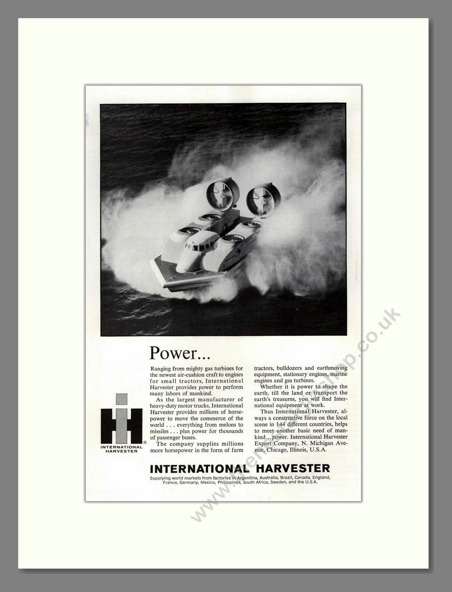 International Harvester - Engines. Vintage Advert 1965 (ref AD68083)