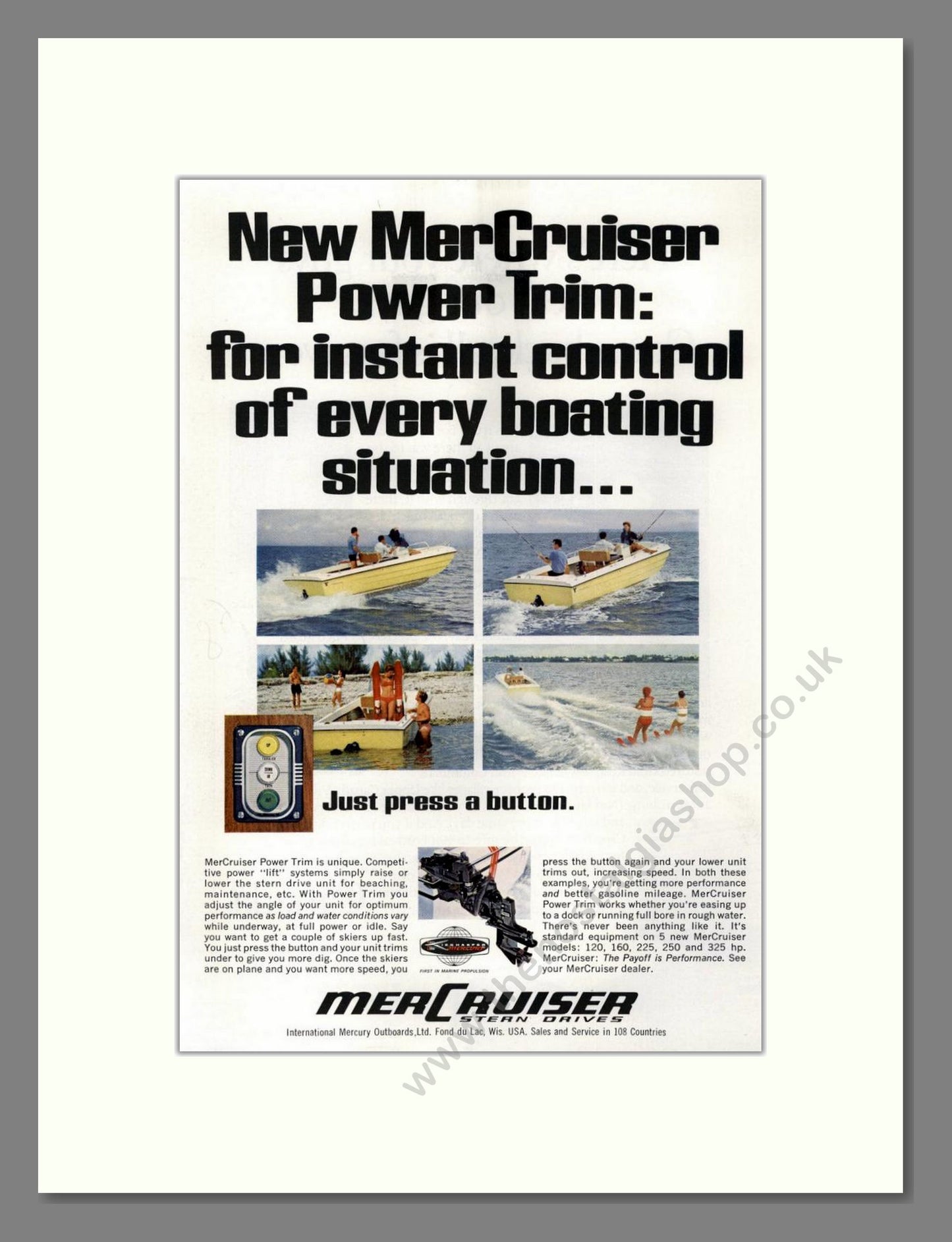 Mercruiser - Power Trim. Vintage Advert 1968 (ref AD68091)