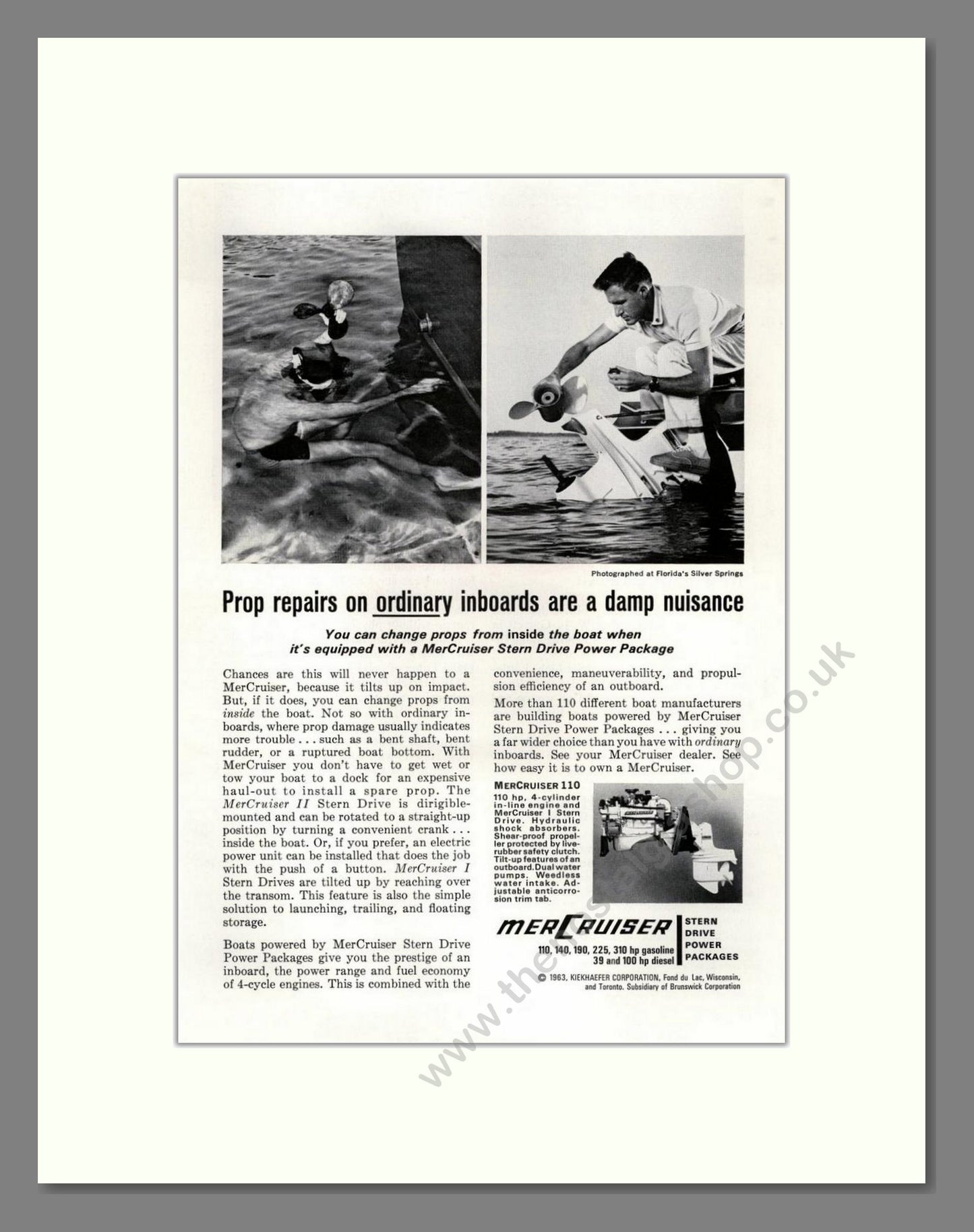 Mercruiser - Propellers. Vintage Advert 1963 (ref AD68115)