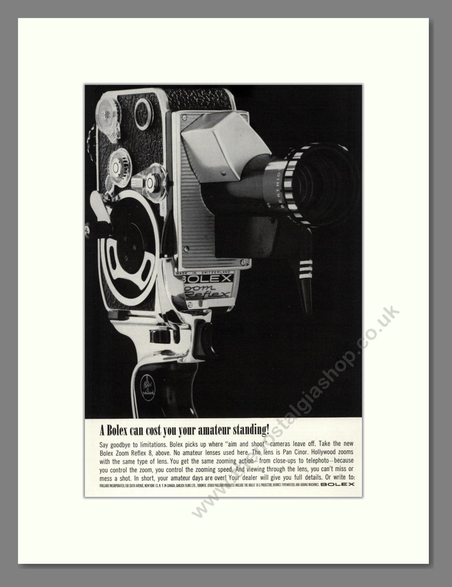 Bolex - Zoom Reflex 8. Vintage Advert 1962 (ref AD68139)