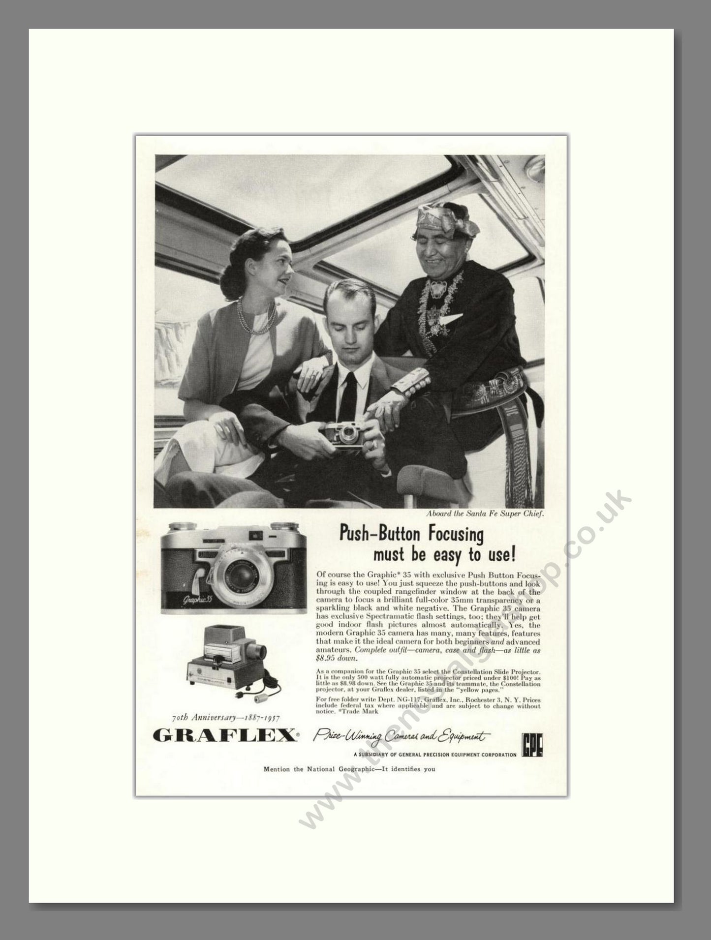 Graflex - Graphic 35. Vintage Advert 1957 (ref AD68157)