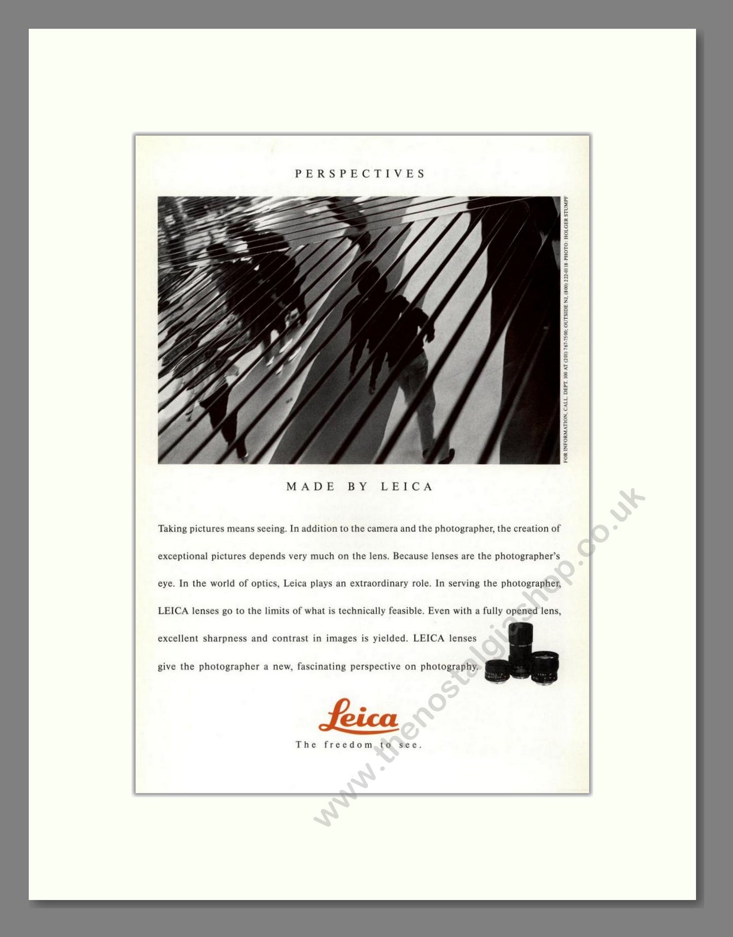 Leica - Lenses. Vintage Advert 1992 (ref AD68183)