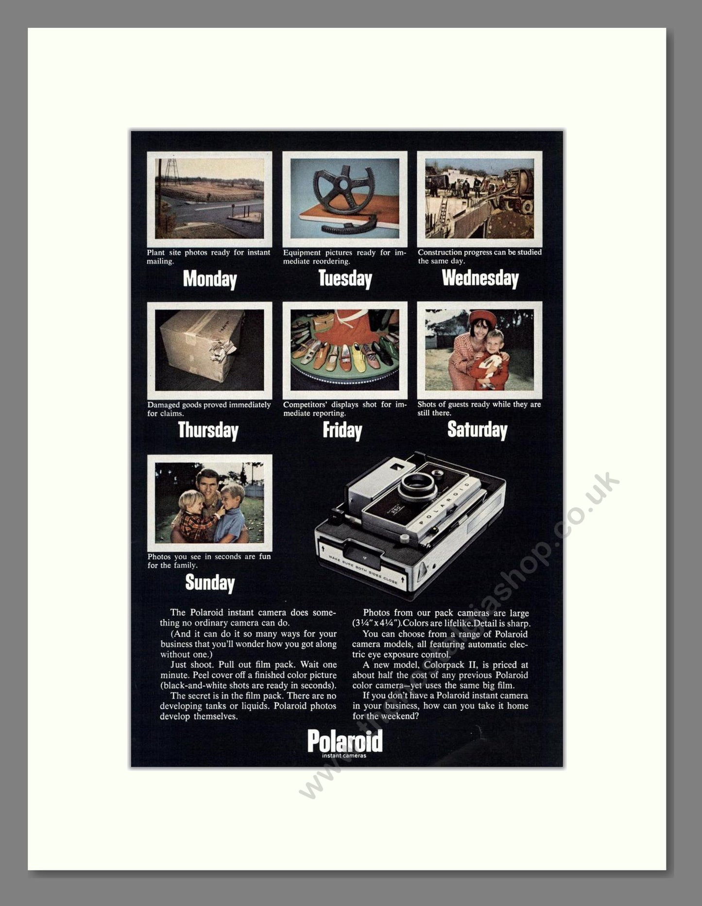 Polaroid - Instant Camera (Double Advert). Vintage Advert 1969 (ref AD68201)