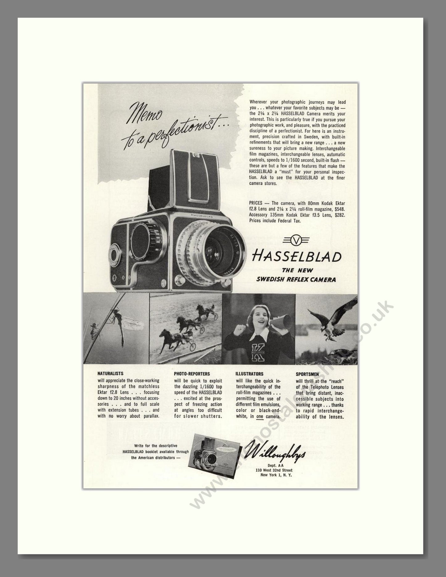 Hasselblad - Reflex Camera. Vintage Advert 1951 (ref AD68205)