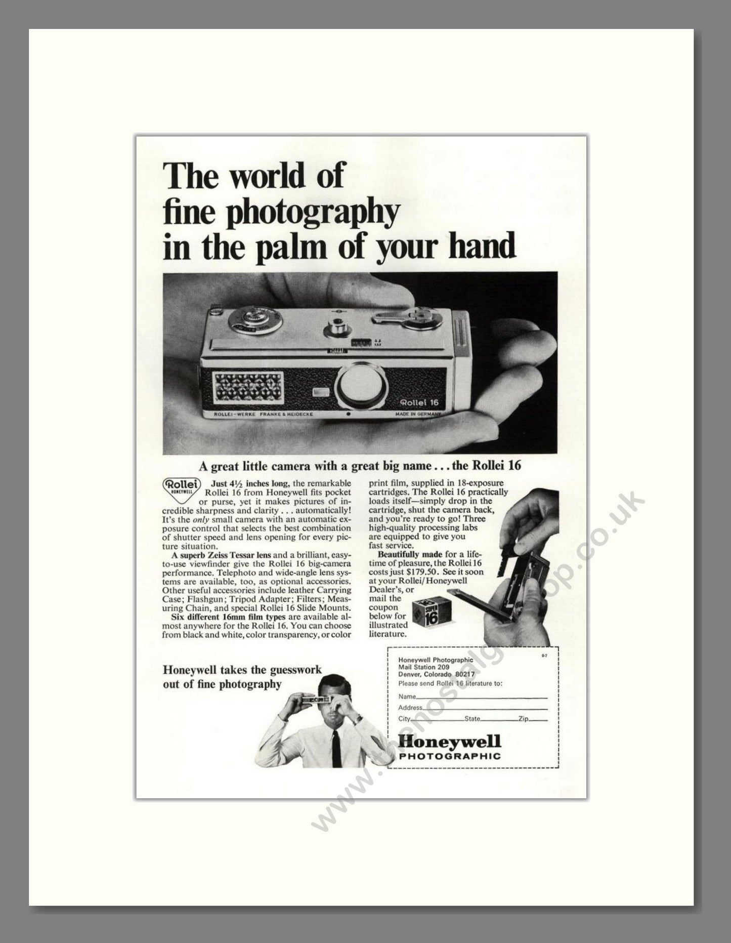 Honeywell - Rollei 16. Vintage Advert 1966 (ref AD68226)