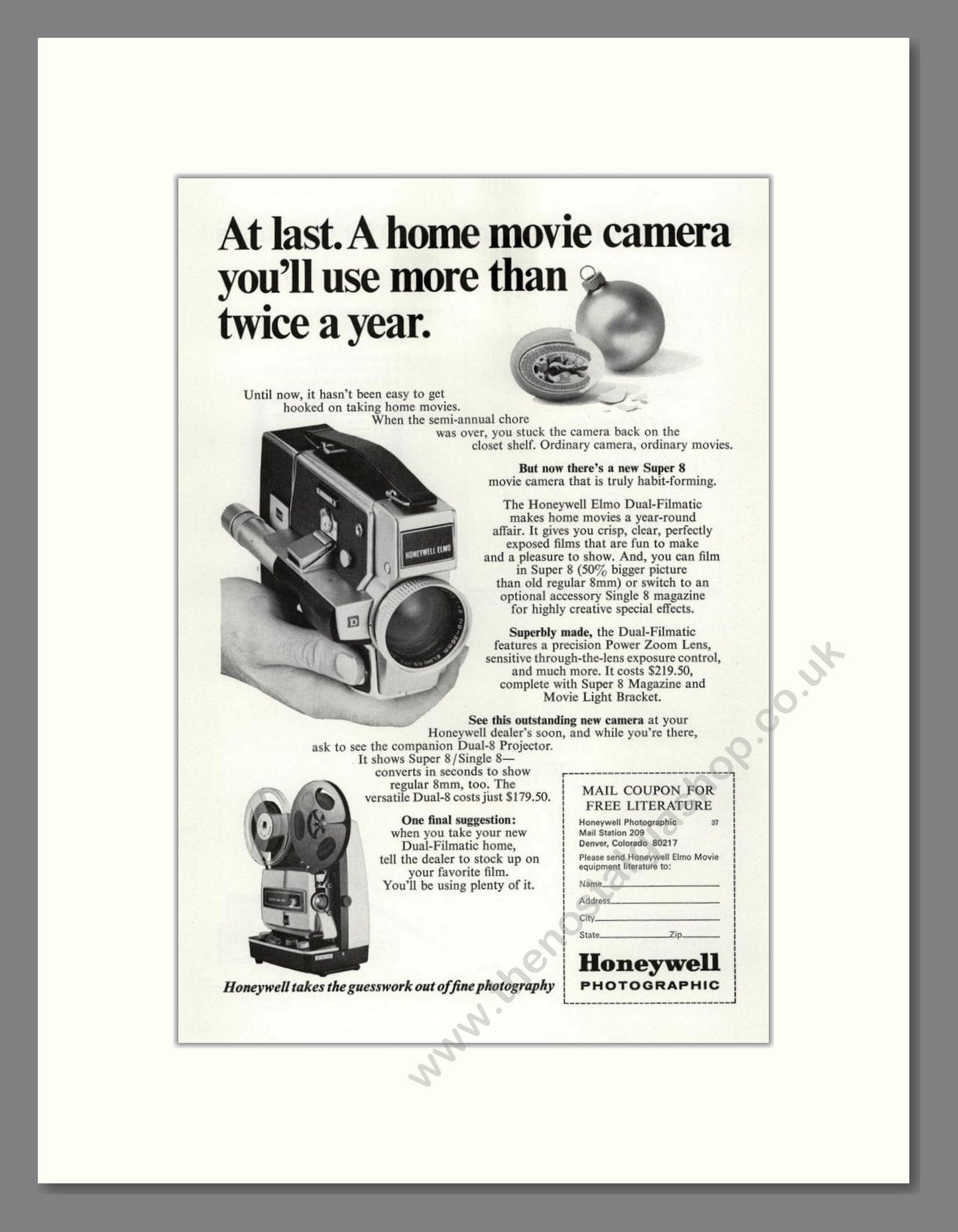 Honeywell - Super 8. Vintage Advert 1966 (ref AD68240)