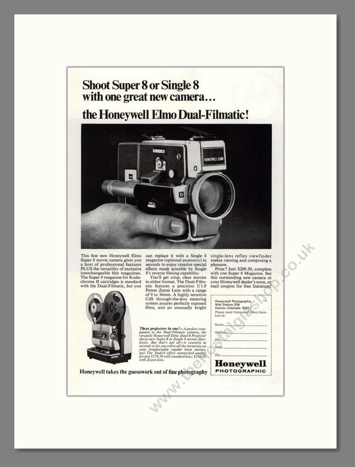 Honeywell - Super 8. Vintage Advert 1966 (ref AD68242)