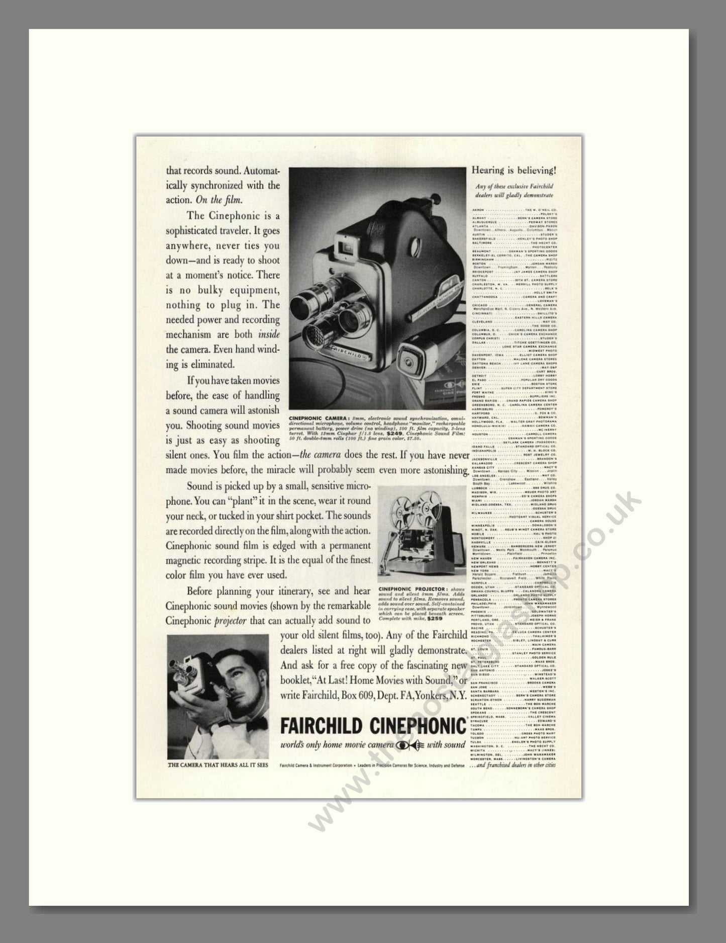 Fairchild - Cinephonic. Vintage Advert 1960 (ref AD68243)