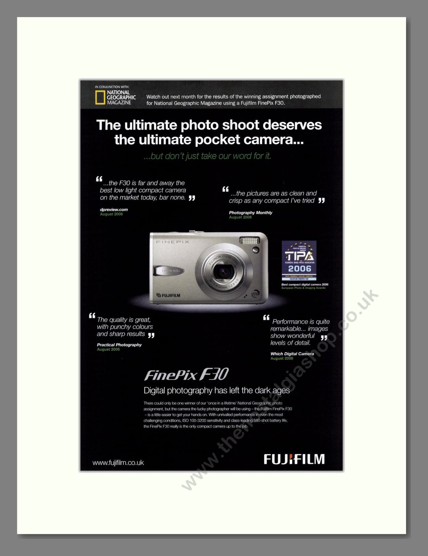 Fujifilm - Finepix F30. Vintage Advert 2006 (ref AD68249)
