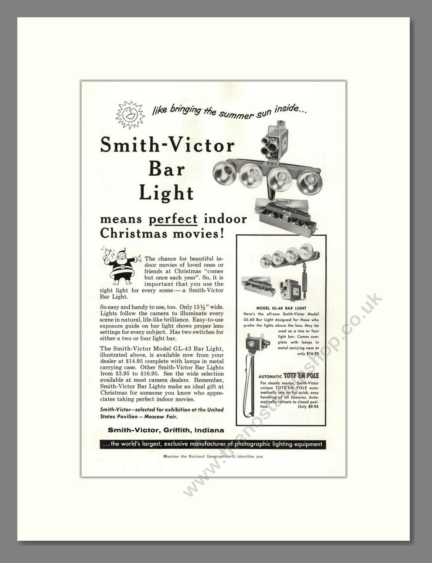 Smith-Victor - Bar Light. Vintage Advert 1959 (ref AD68275)