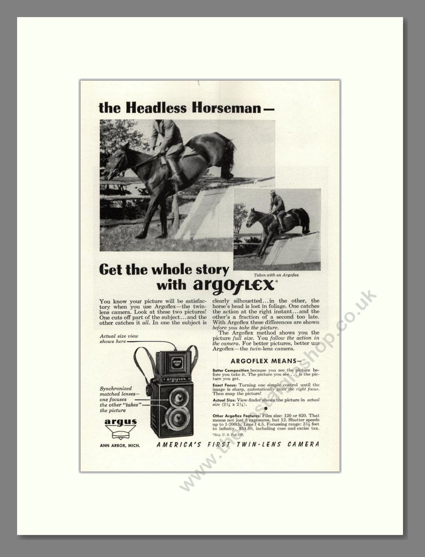 Argus - Argoflex. Vintage Advert 1946 (ref AD68279)