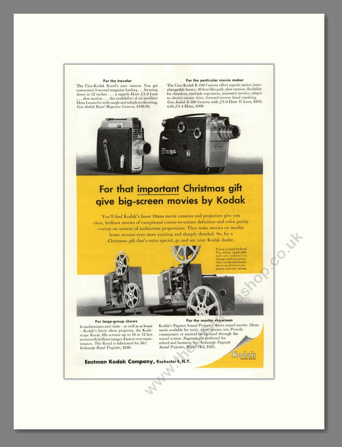 Kodak - Christmas Gifts. Vintage Advert 1955 (ref AD68294)