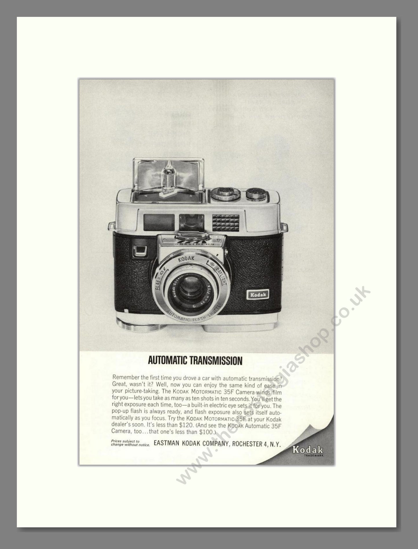 Kodak - Motormatic 35. Vintage Advert 1963 (ref AD68314)