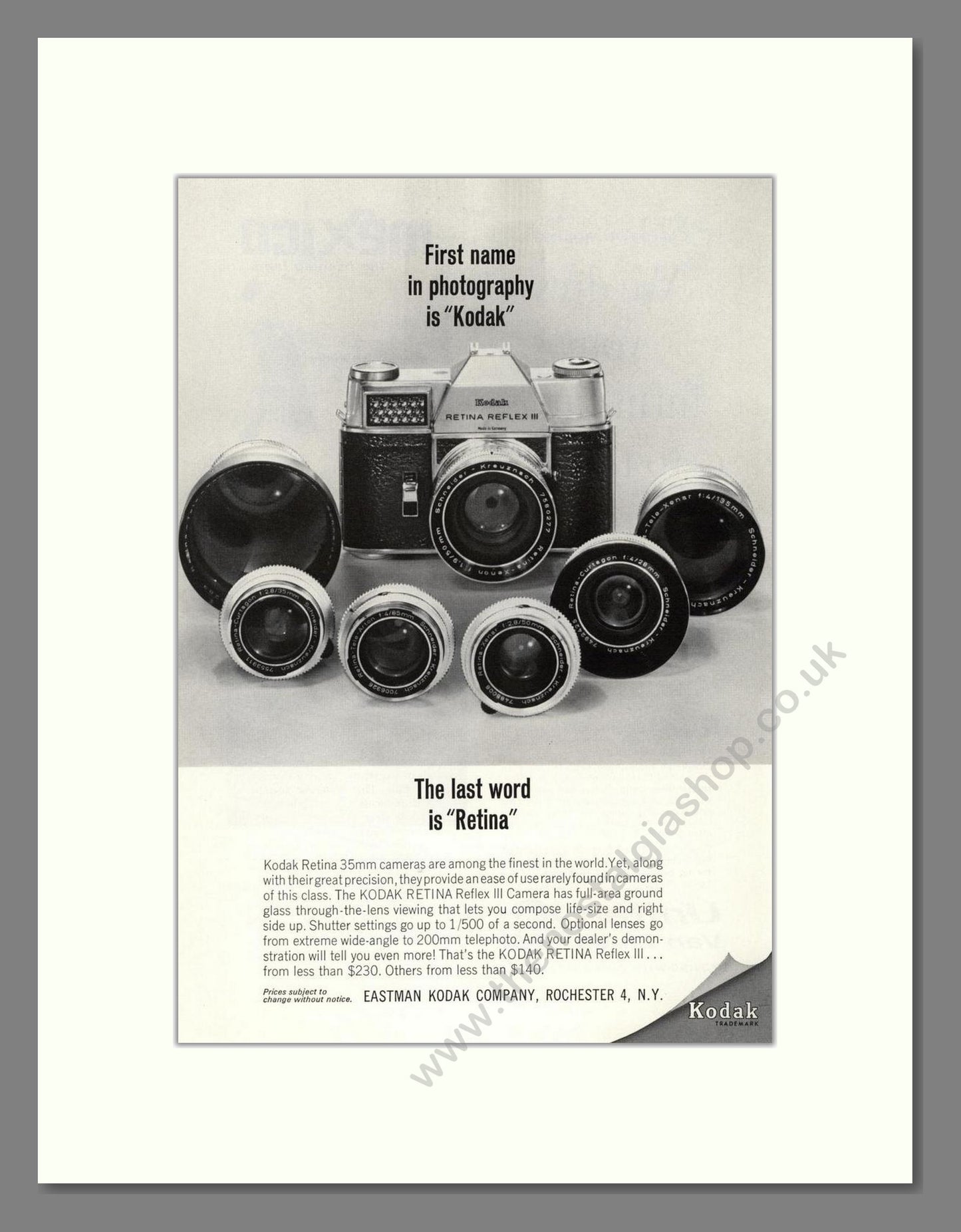 Kodak - Retina Reflex. Vintage Advert 1963 (ref AD68335)