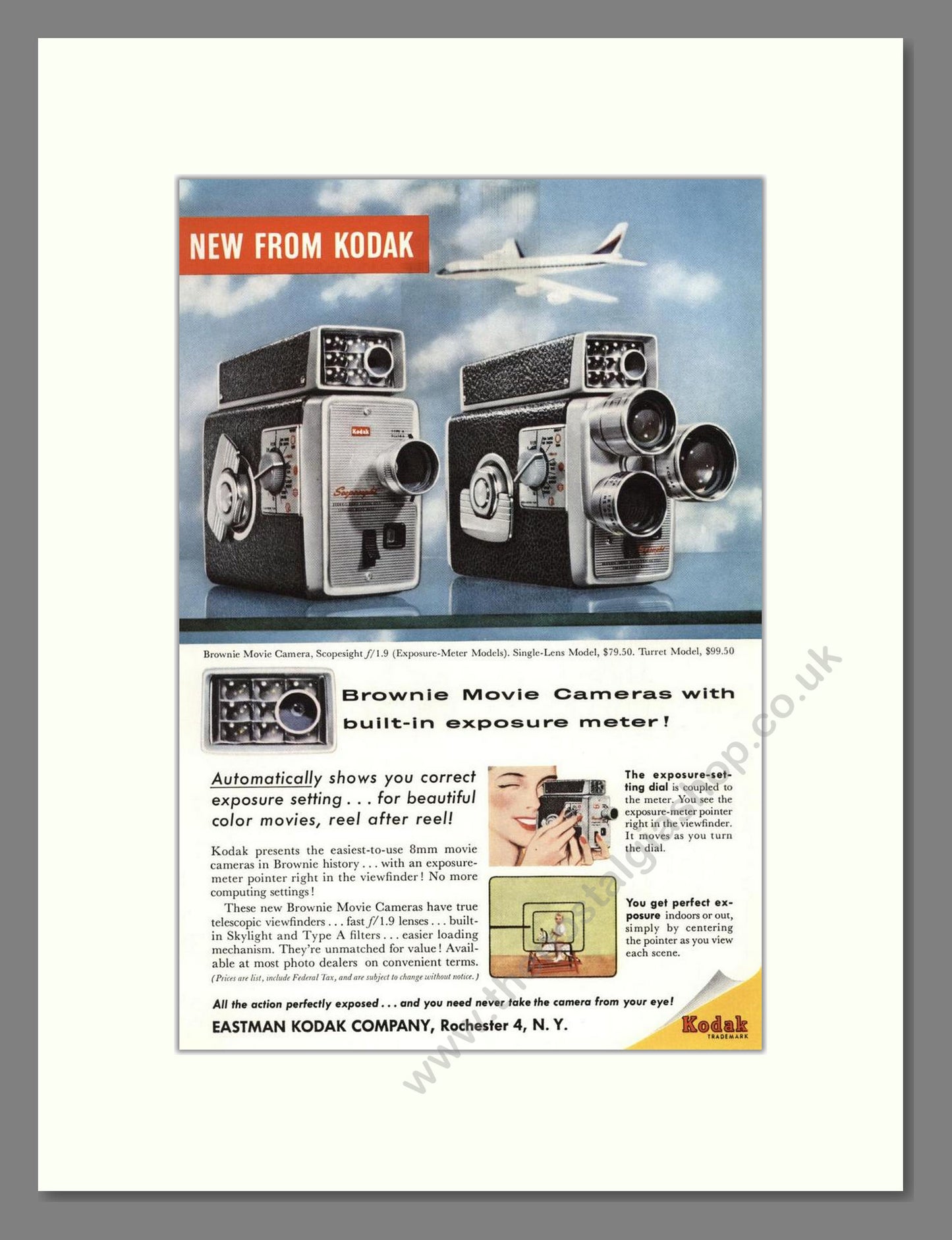 Kodak - Brownie Movie Camera. Vintage Advert 1958 (ref AD68340)