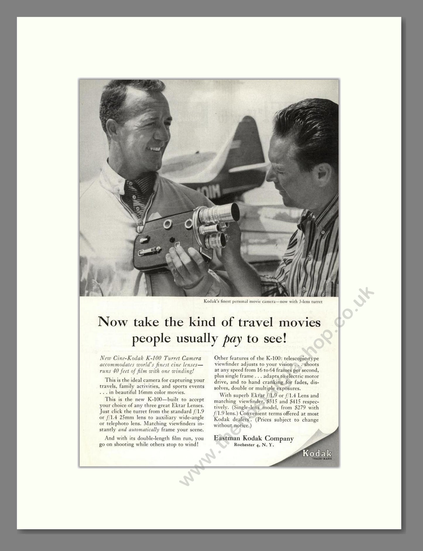Kodak - K-100 Turret Camera. Vintage Advert 1956 (ref AD68366)