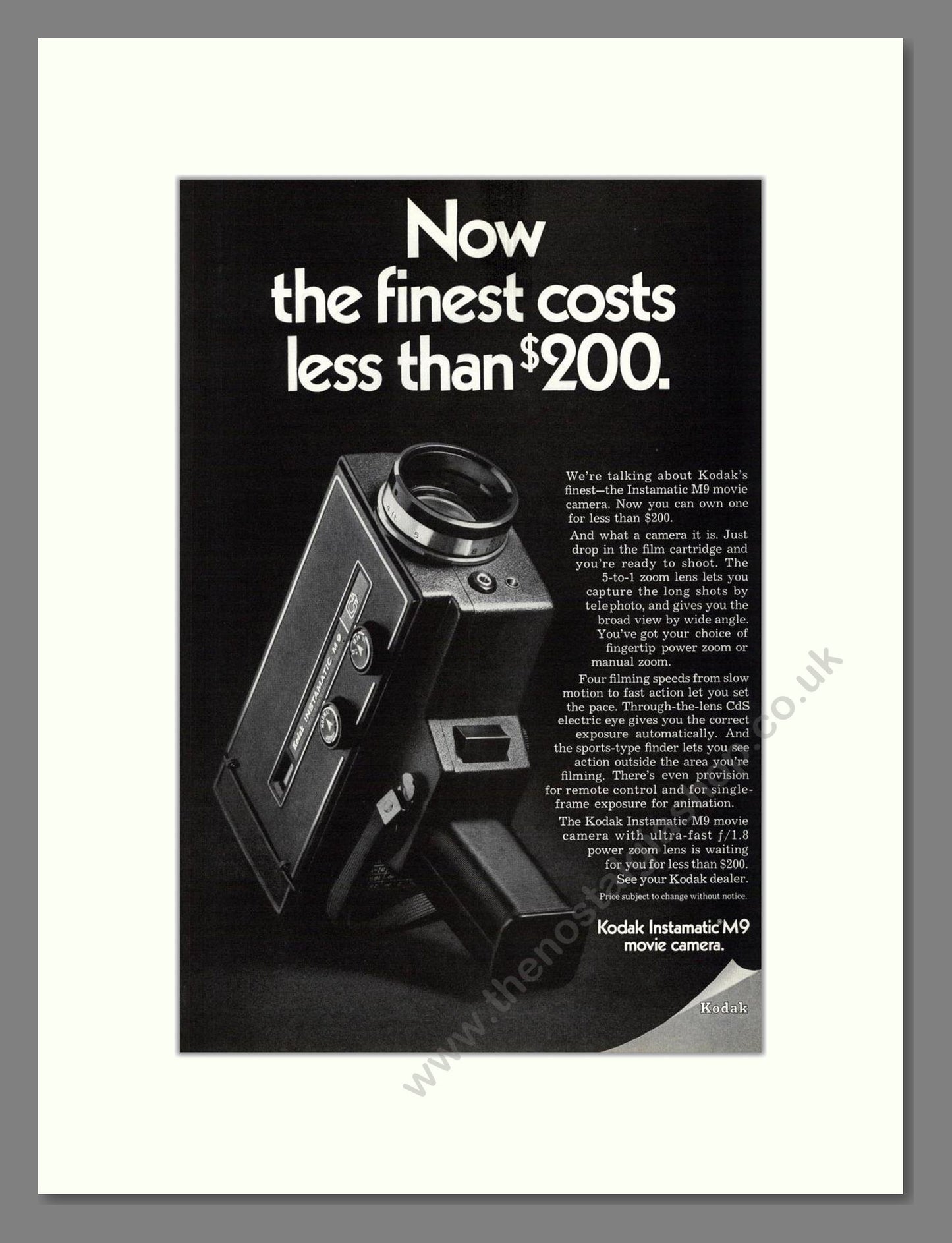 Kodak - Instamatic M9. Vintage Advert 1969 (ref AD68368)