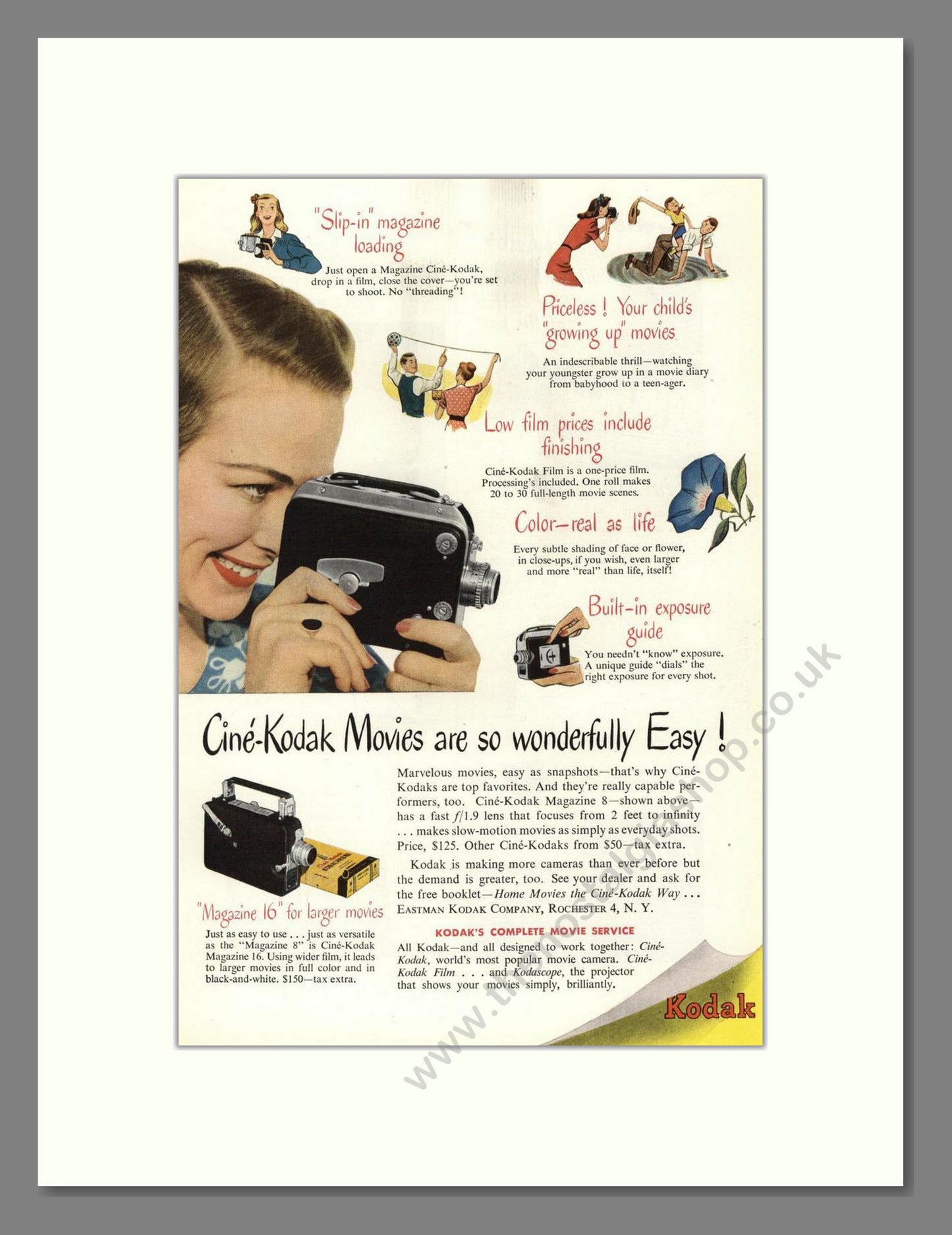 Kodak - Cine-Kodak Movie Cameras. Vintage Advert 1947 (ref AD68369)