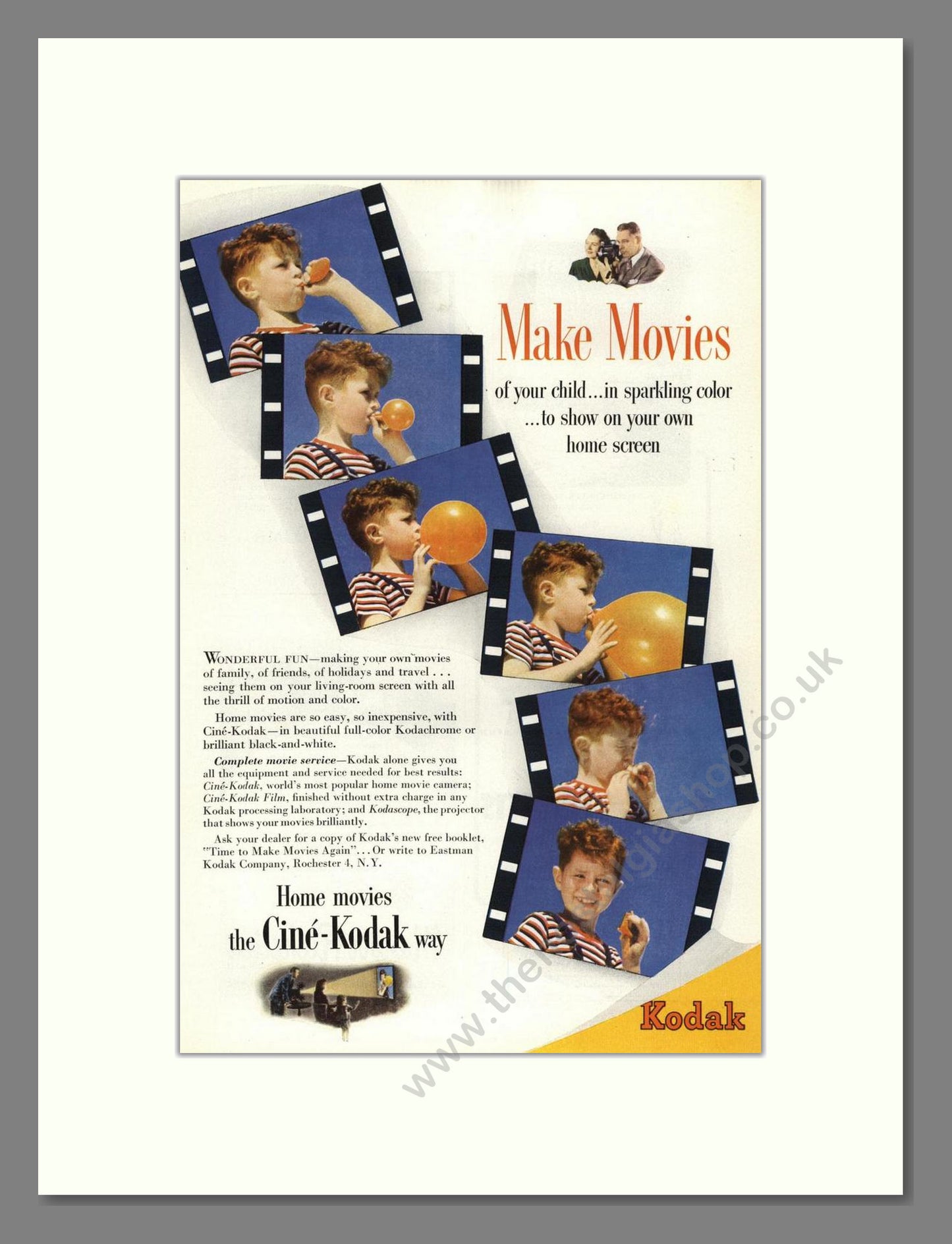 Kodak - Cine-Kodak Movie Cameras. Vintage Advert 1946 (ref AD68374)