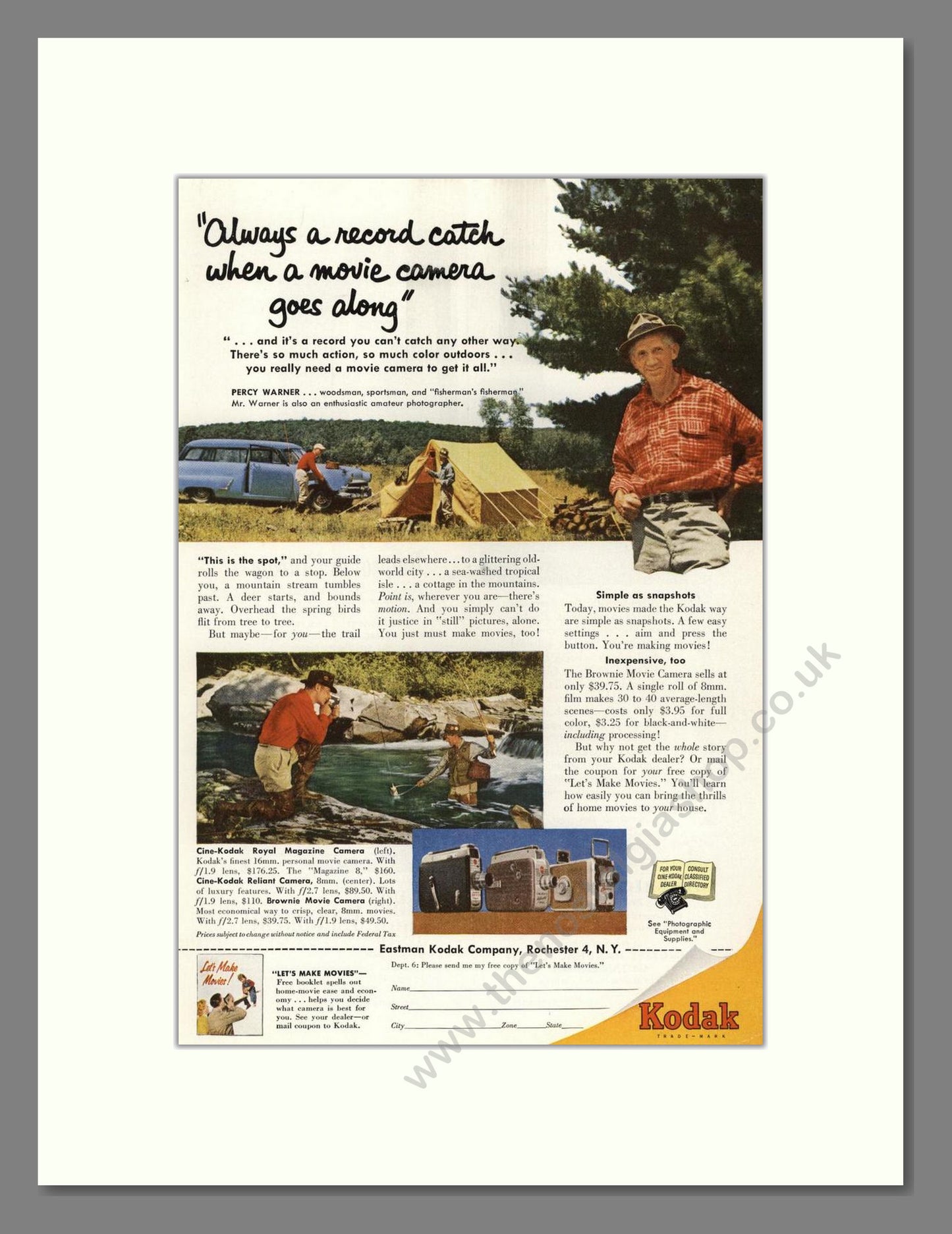 Kodak - Cine-Kodak Movie Cameras. Vintage Advert 1954 (ref AD68377)