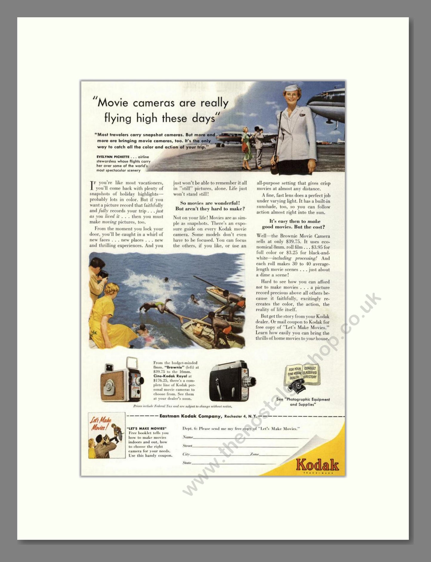 Kodak - Movie Cameras. Vintage Advert 1953 (ref AD68397)