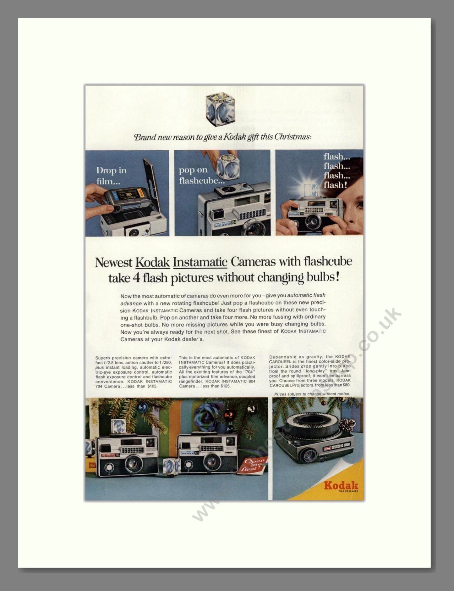 Kodak - Instamatic Cameras. Vintage Advert 1965 (ref AD68413)