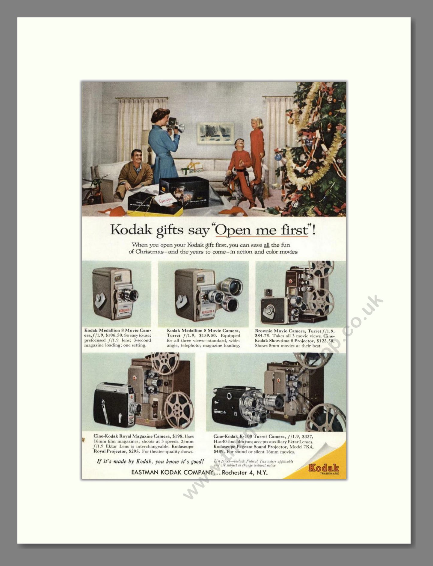 Kodak - Cine-Kodak Cameras And Projectors. Vintage Advert 1957 (ref AD68419)