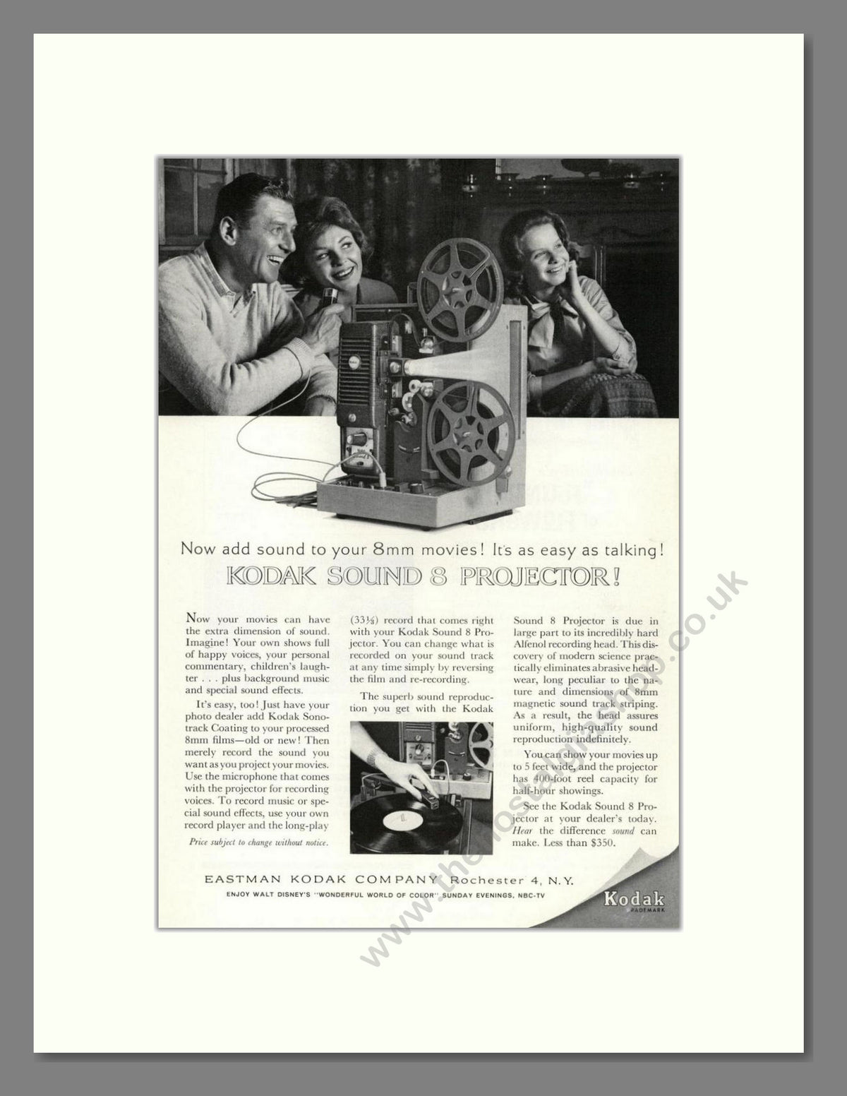 Kodak - Sound 8 Projector. Vintage Advert 1962 (ref AD68738)