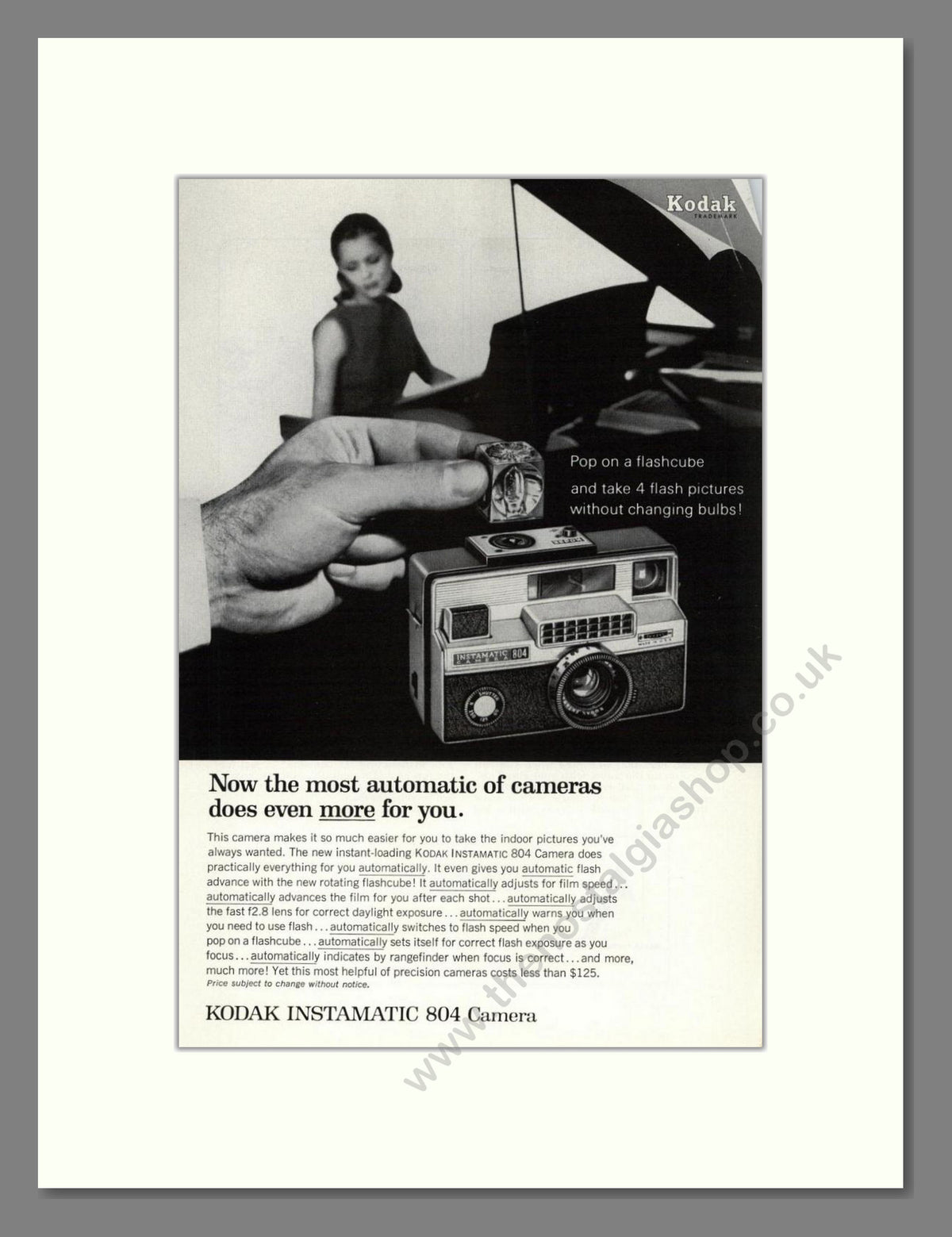 Kodak - Instamatic 804. Vintage Advert 1966 (ref AD68774)