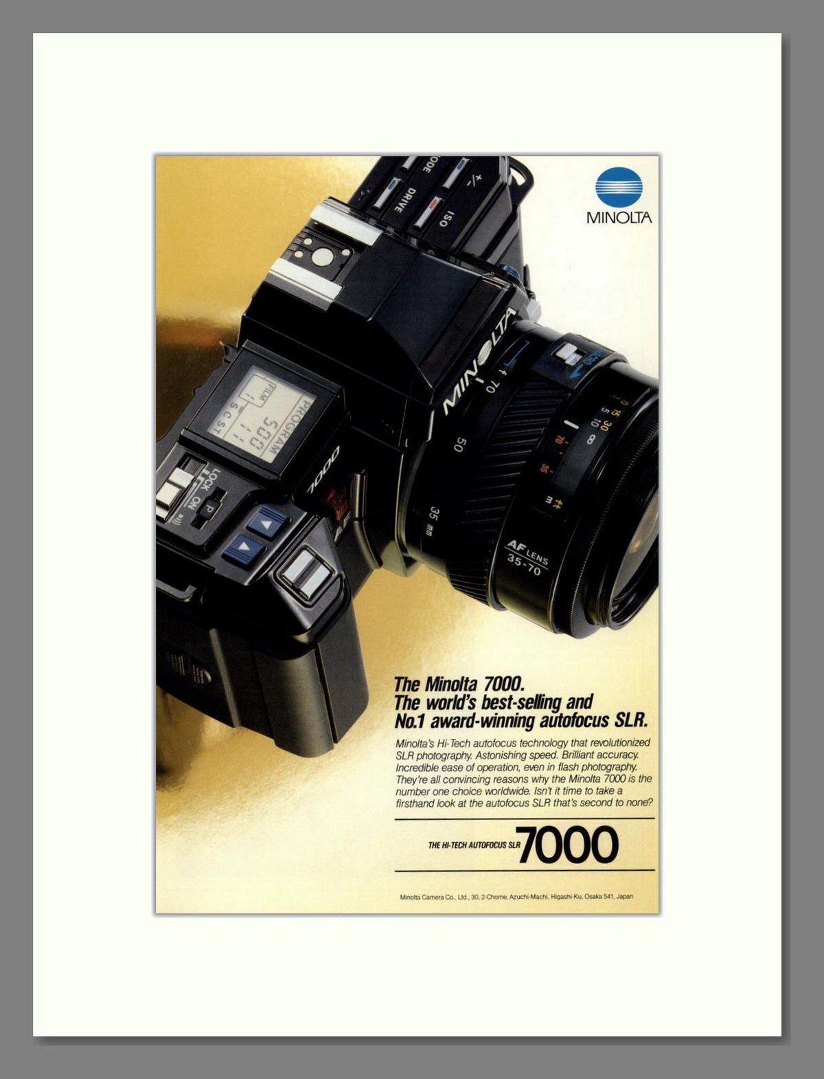 Minolta - 7000 SLR. Vintage Advert 1987 (ref AD68781)