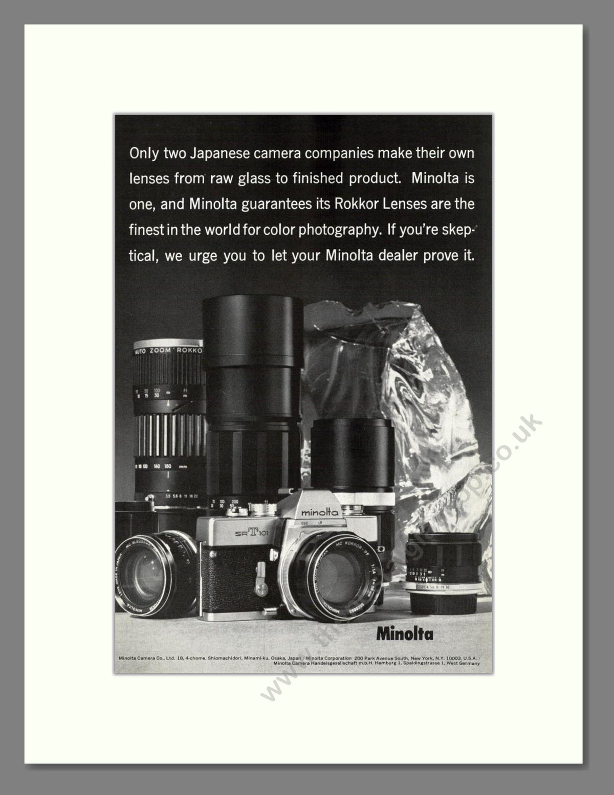 Minolta - SR T101. Vintage Advert 1970 (ref AD68797)