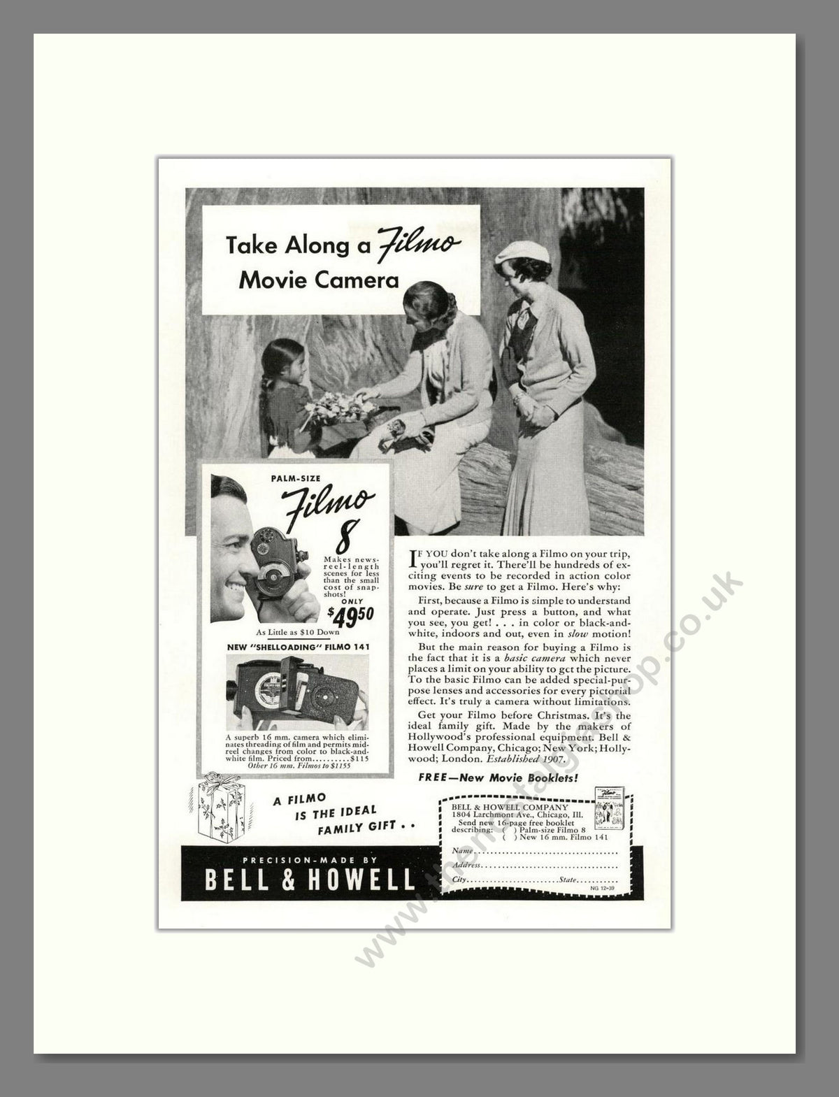 Bell & Howell - Filmo 8. Vintage Advert 1939 (ref AD68844)