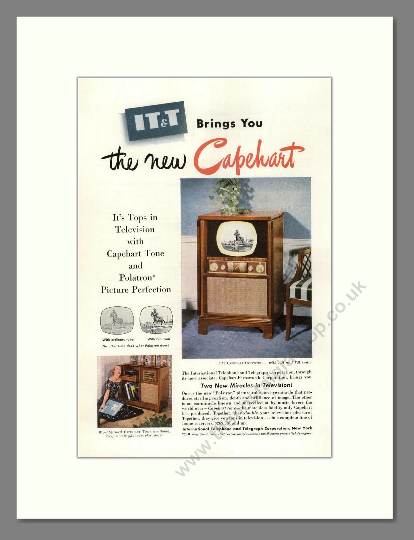 Capehart - Overture TV. Vintage Advert 1950 (ref AD68440)