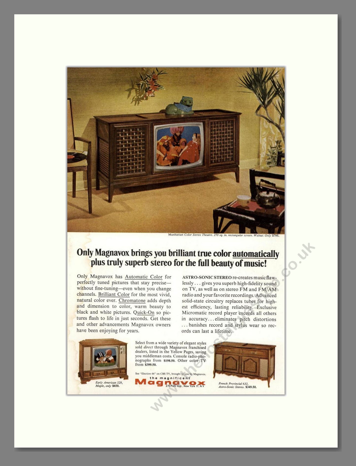 Magnavox - Colour TVs. Vintage Advert 1966 (ref AD68464)