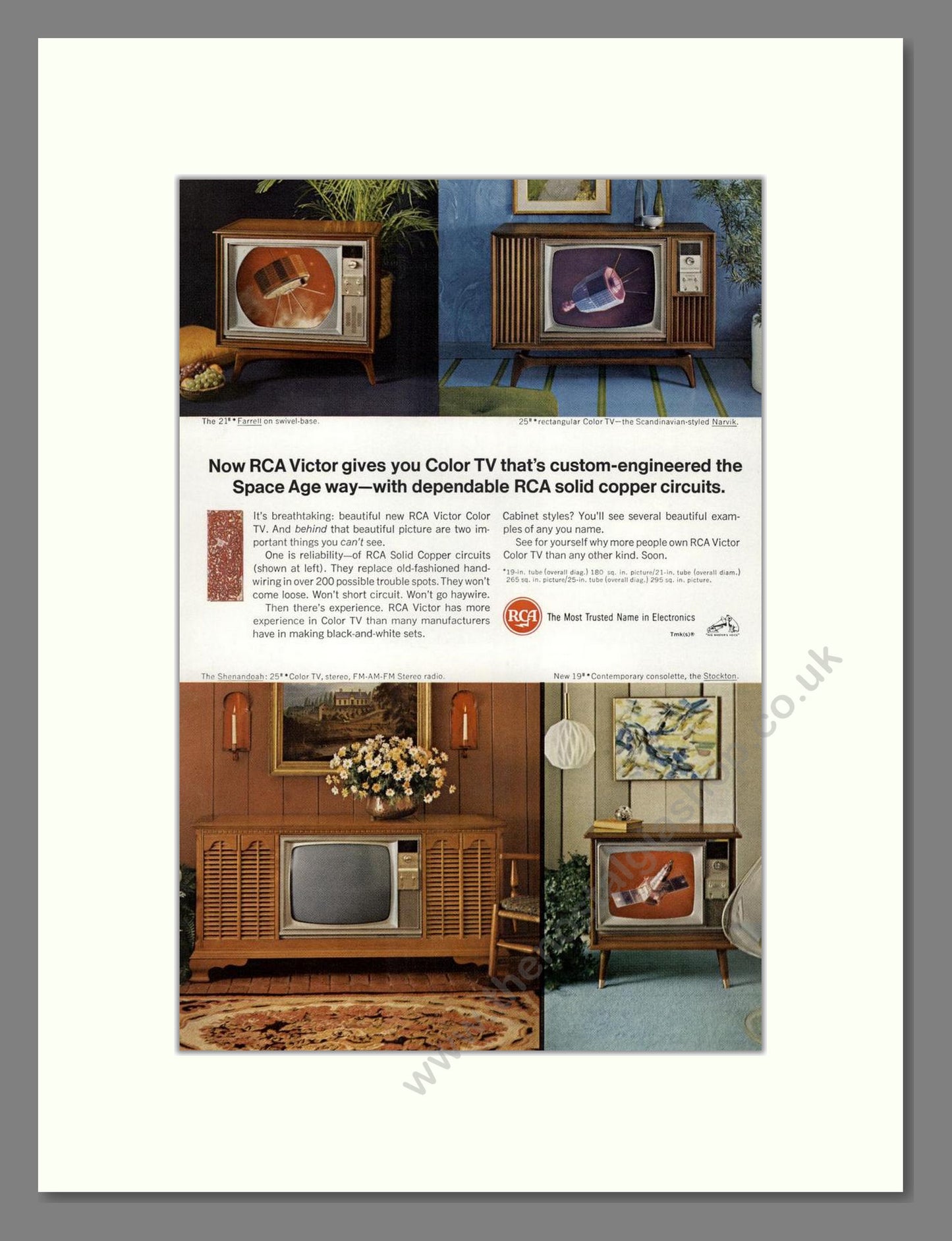 RCA Victor - Various Colour TVs. Vintage Advert 1966 (ref AD68508)